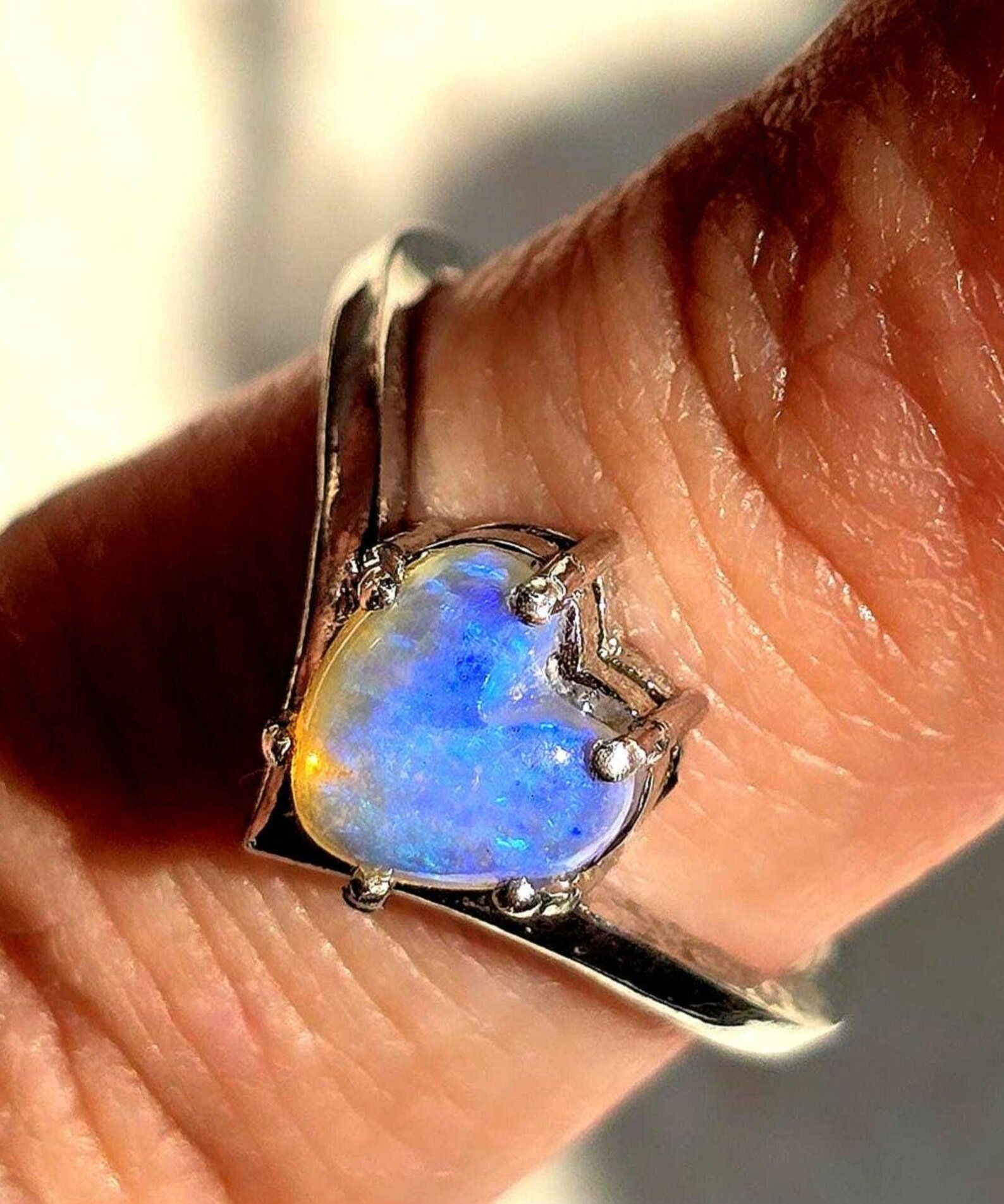 Natural Australian Opal Ring thumbnail 14