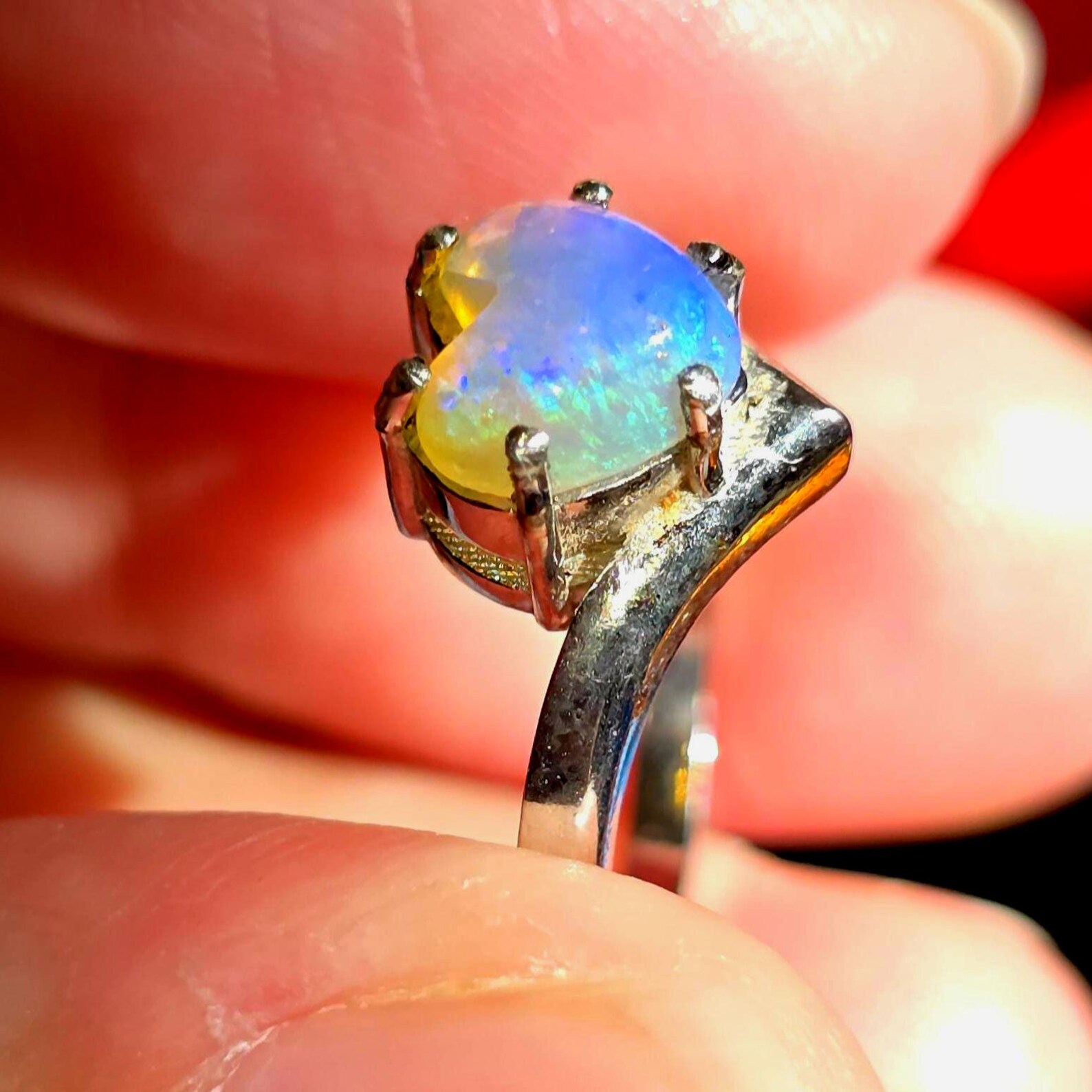 Natural Australian Opal Ring thumbnail 17