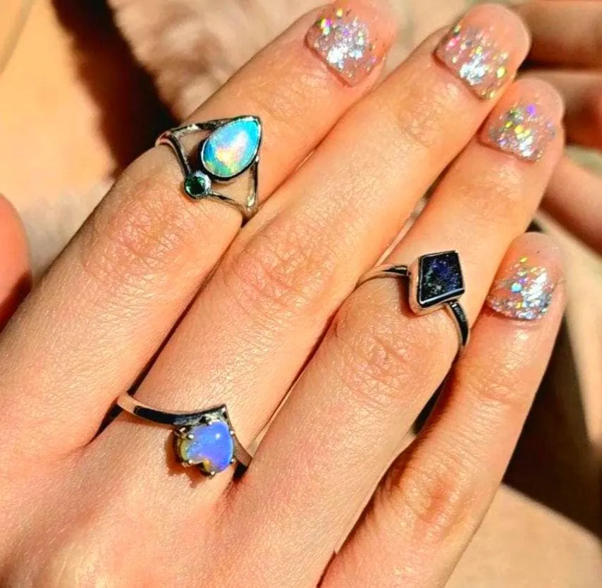 Natural Australian Opal Ring thumbnail 5