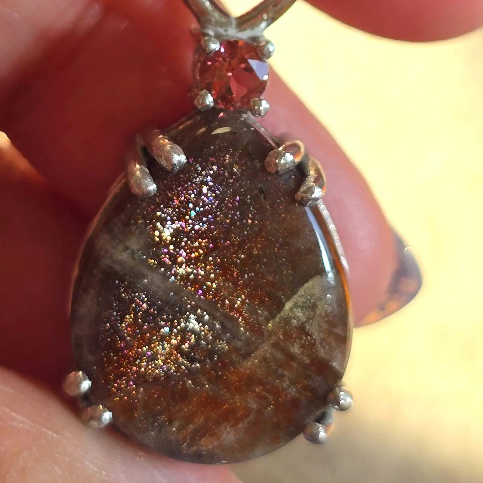 Galaxy - Purple Haze Necklace 925 Silver , Natural Tourmaline thumbnail 6