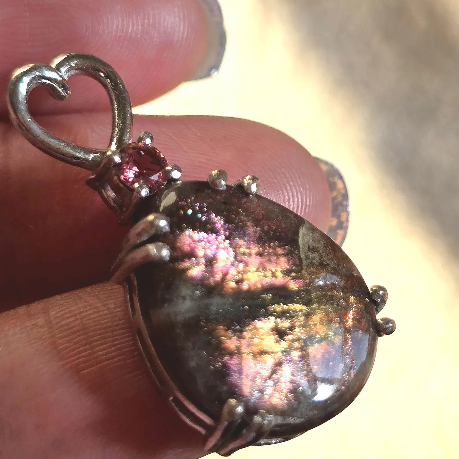 Galaxy - Purple Haze Necklace 925 Silver , Natural Tourmaline thumbnail 5