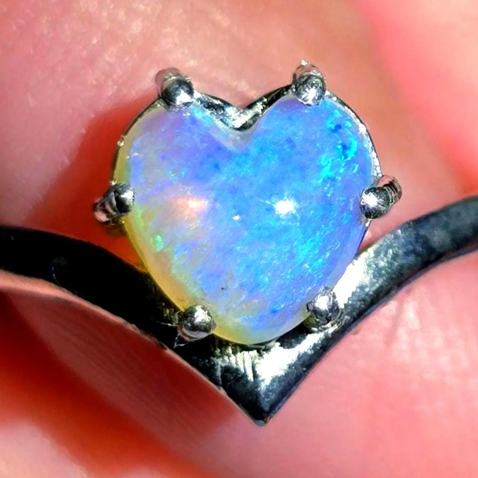 Natural Australian Opal Ring