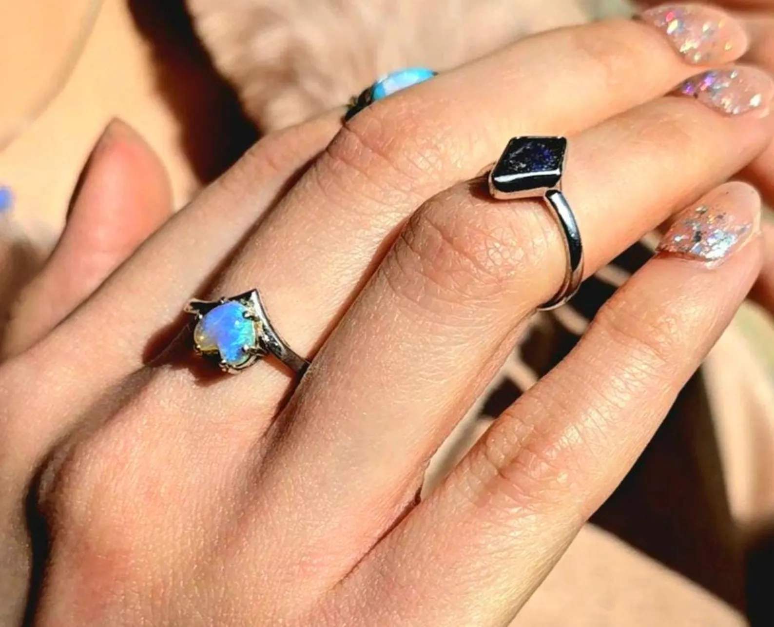 Natural Australian Opal Ring thumbnail 2