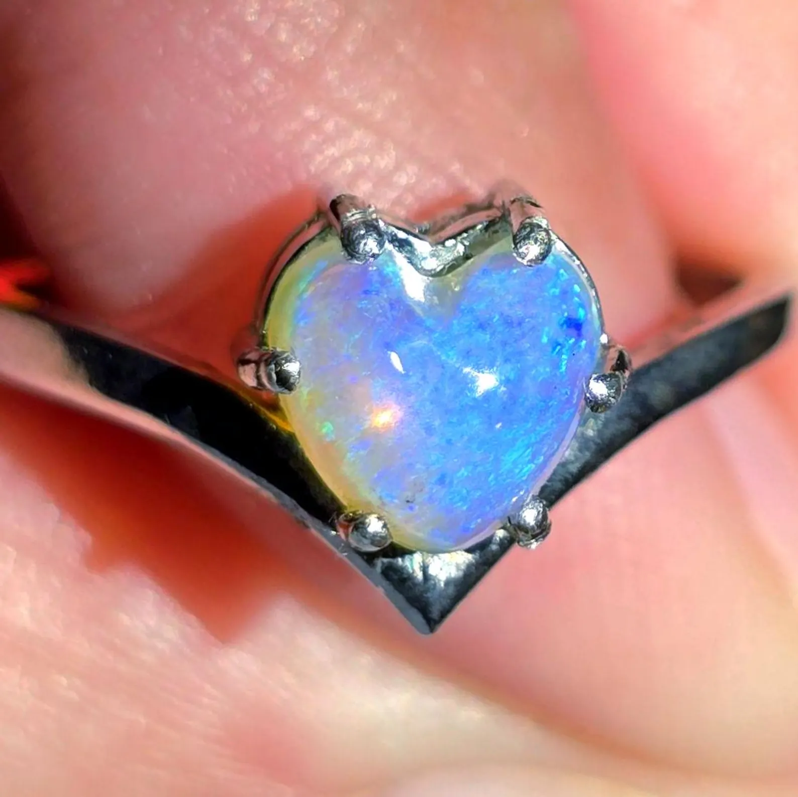 Natural Australian Opal Ring thumbnail 3