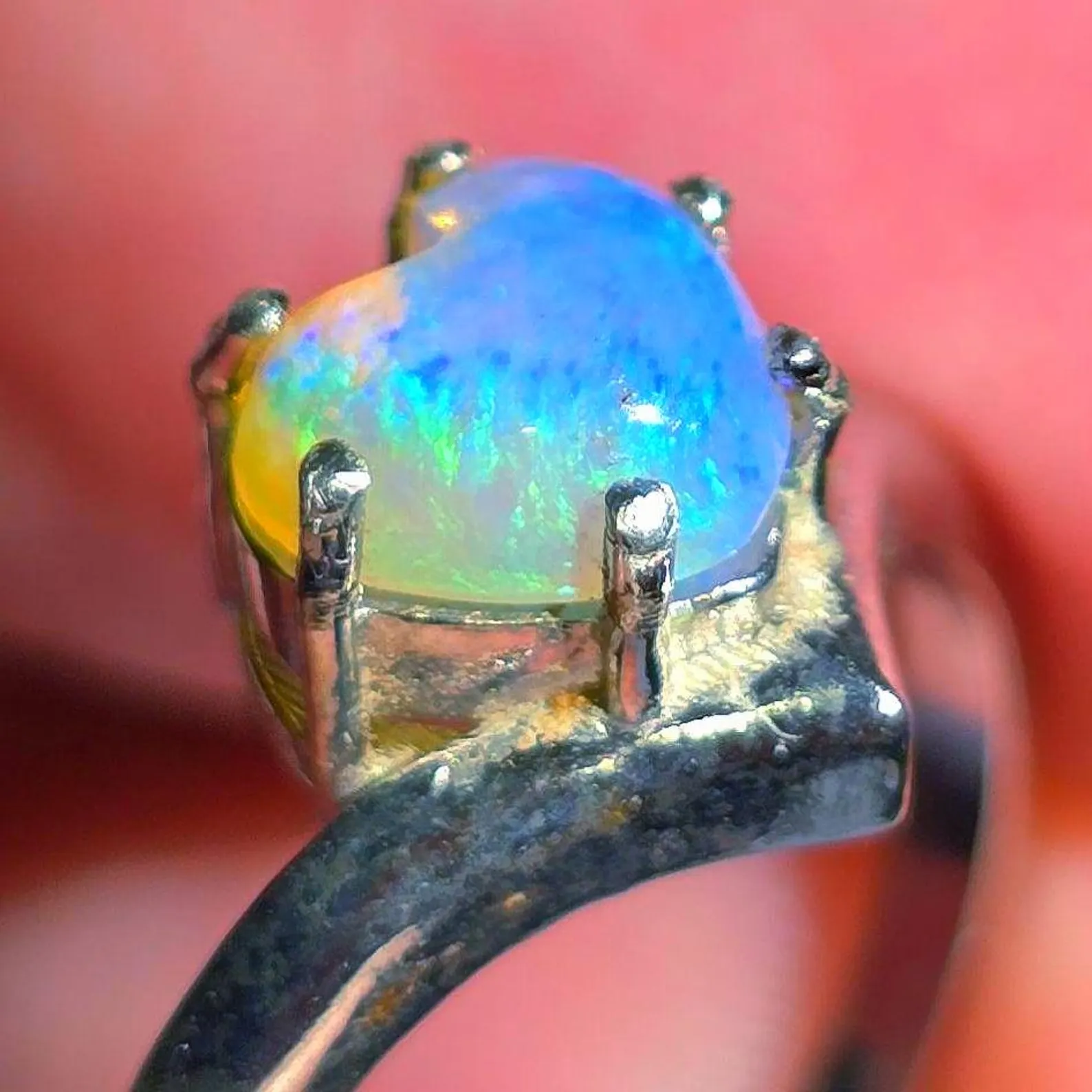 Natural Australian Opal Ring thumbnail 4