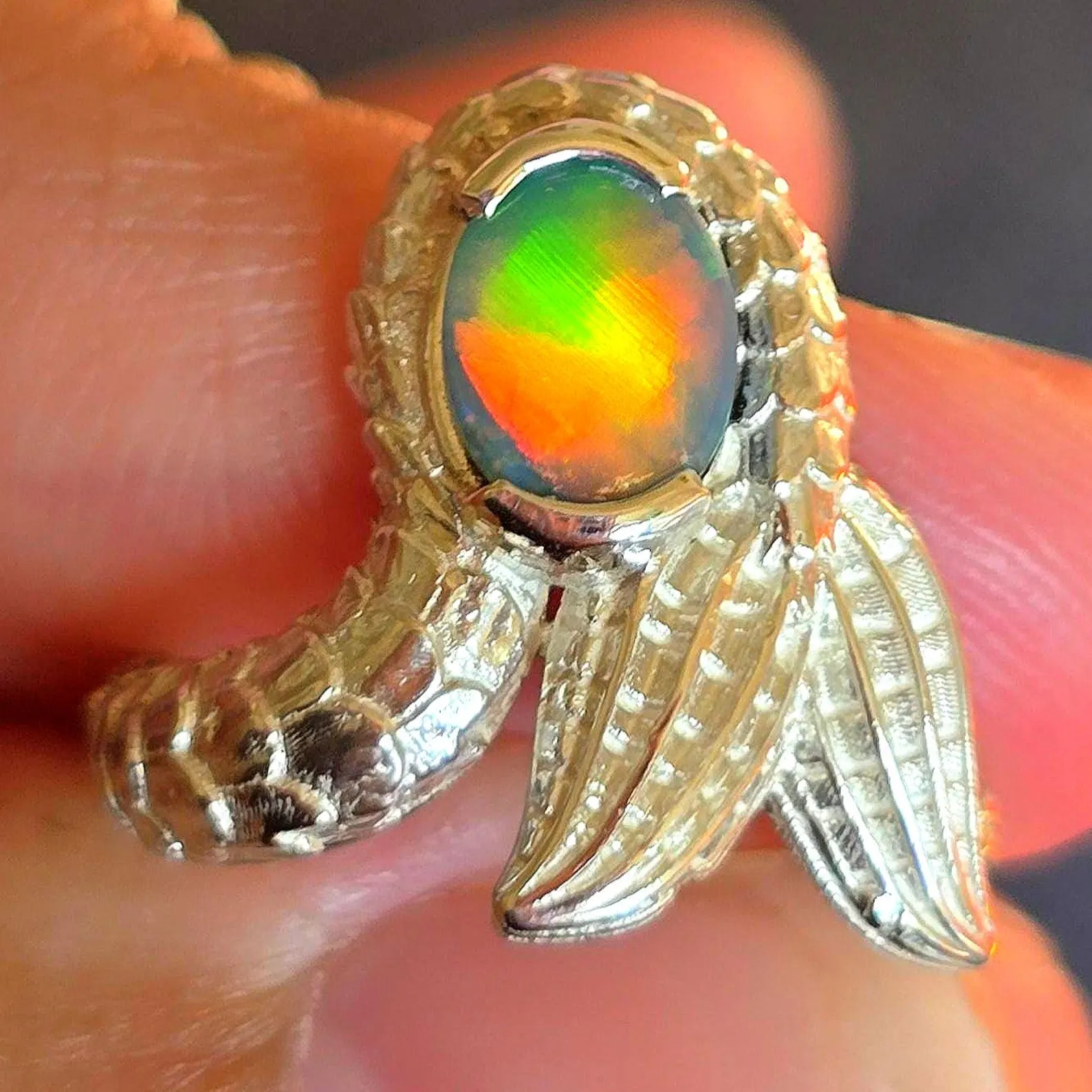 Natural Australian Opal Ring 925 Silver, Mermaid ring Genuine Black Opal Ring Opal Jewelry Unique Women Boho Pinky Midi Stacking ring thumbnail 9