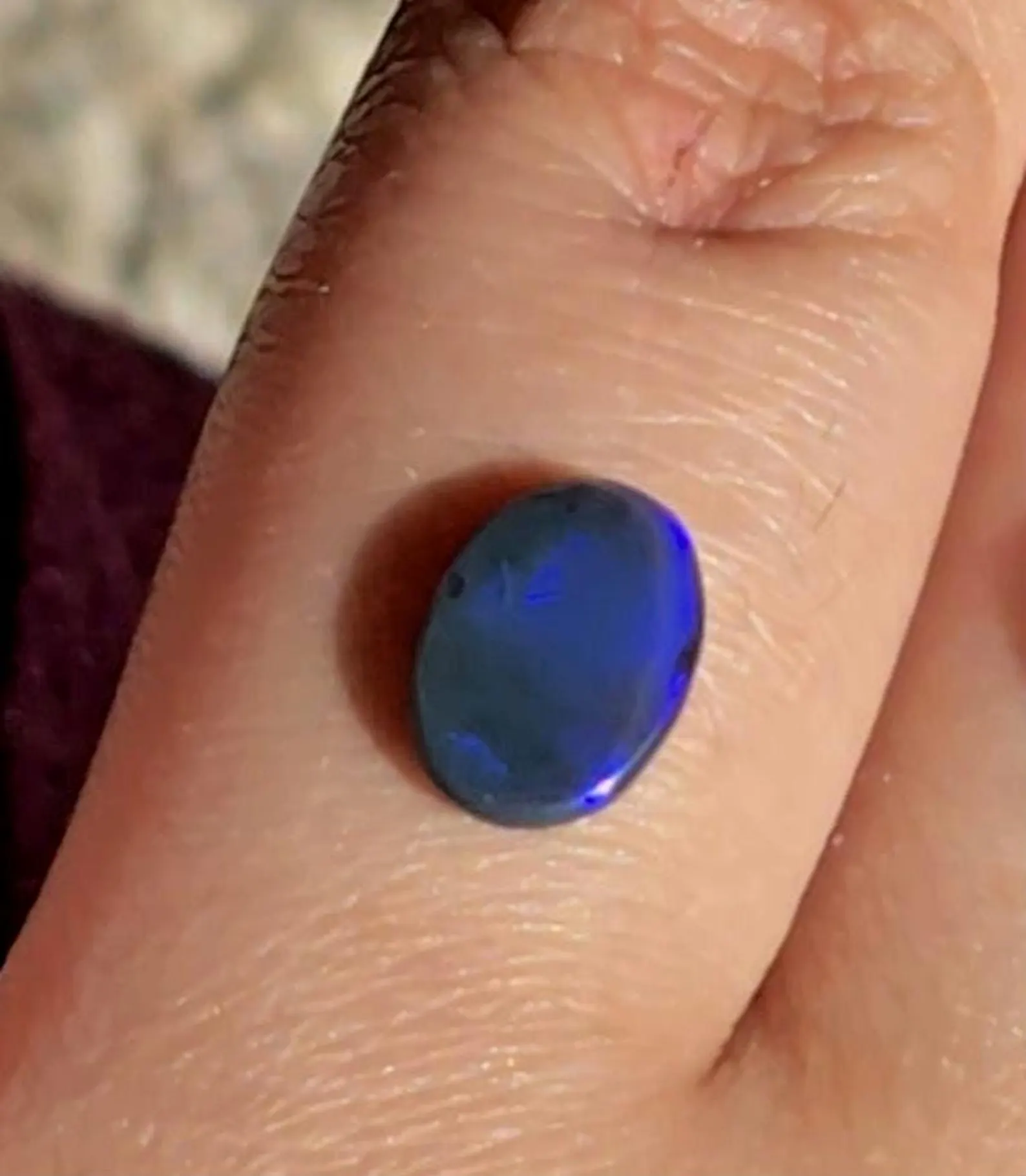 NEON BLUE - CUSTOM Natural Australian Black Opal Ring thumbnail 9