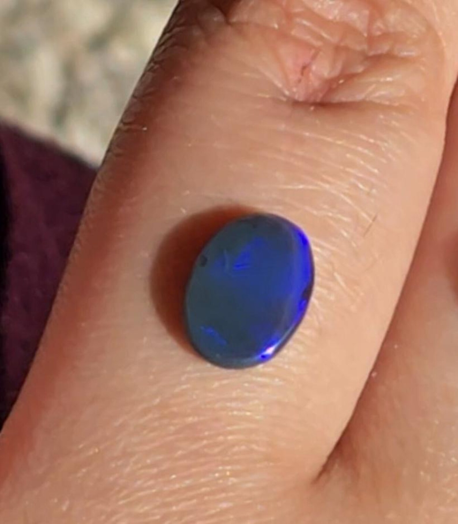 NEON BLUE - CUSTOM Natural Australian Black Opal Ring thumbnail 17
