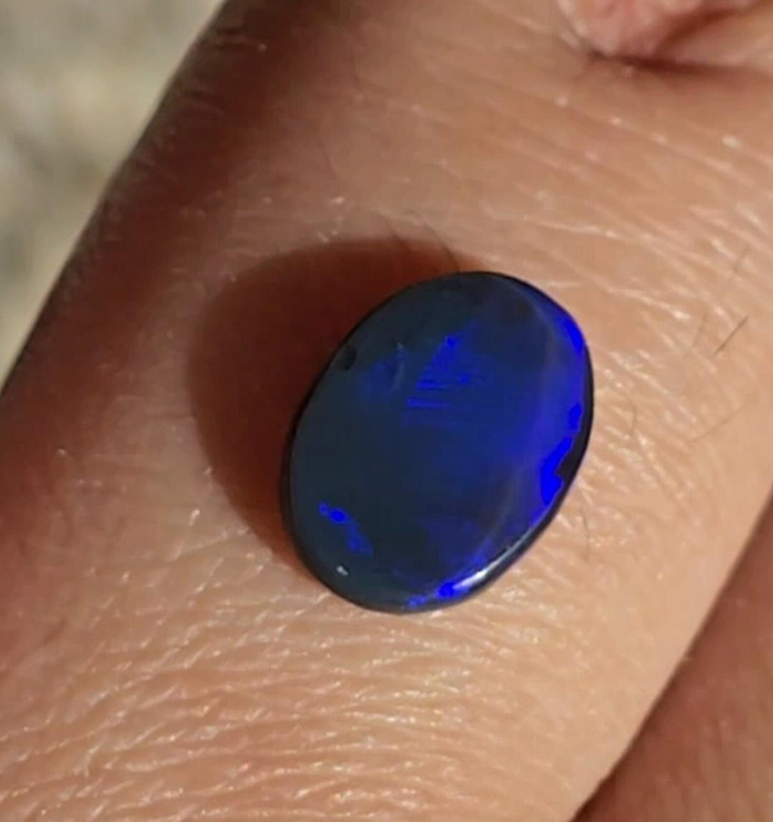 NEON BLUE - CUSTOM Natural Australian Black Opal Ring thumbnail 14