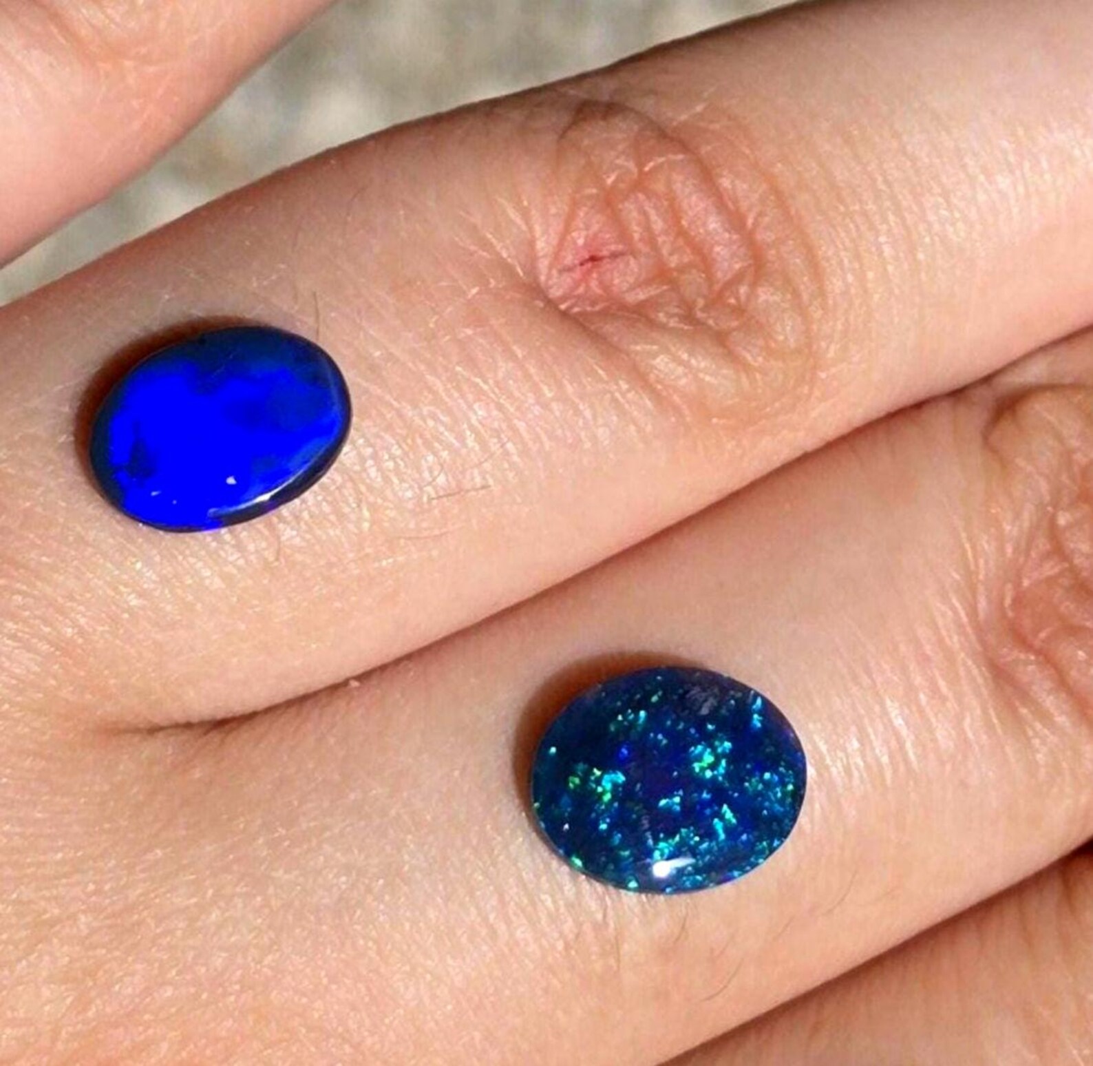 NEON BLUE - CUSTOM Natural Australian Black Opal Ring thumbnail 15