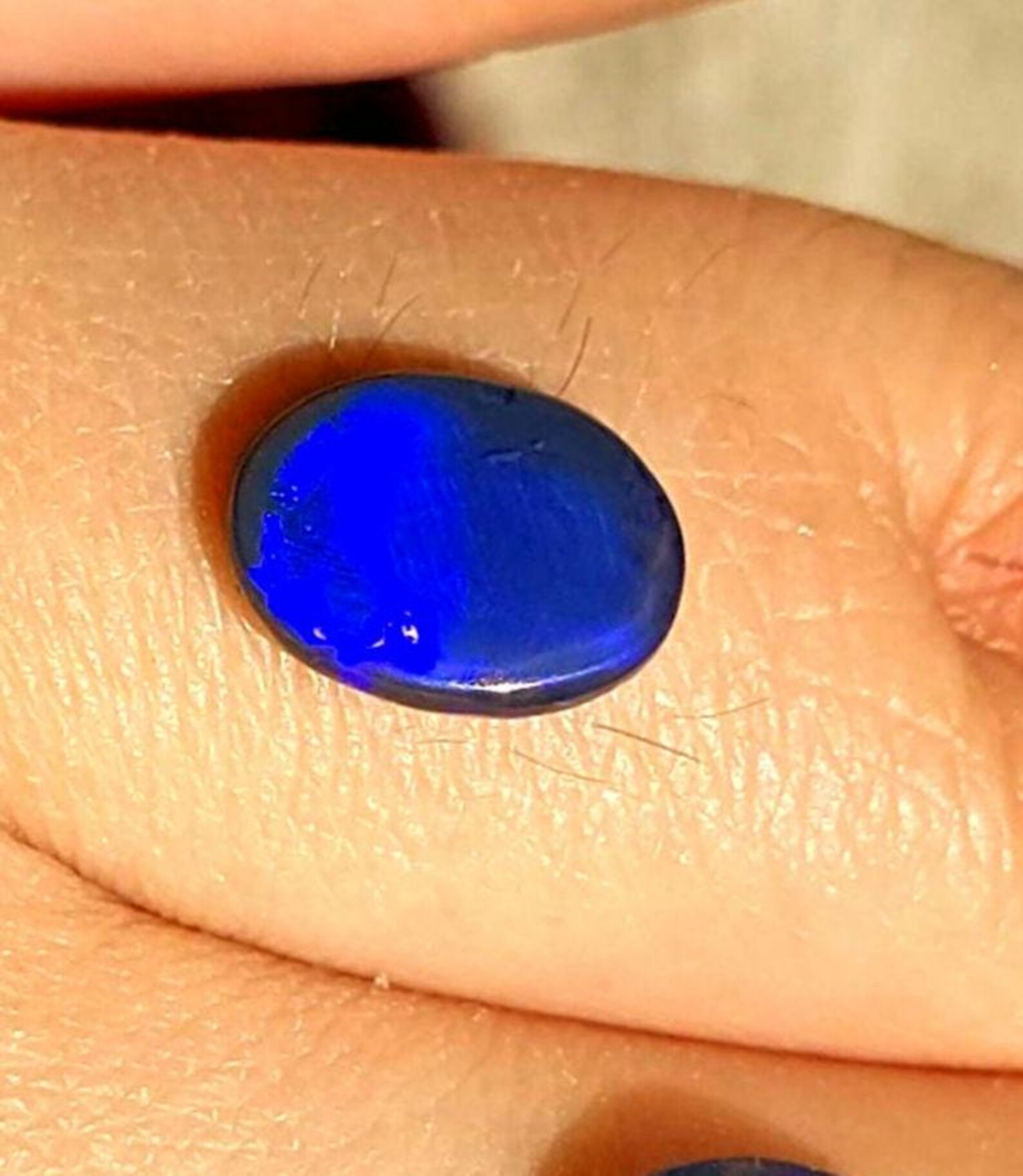 NEON BLUE - CUSTOM Natural Australian Black Opal Ring thumbnail 13
