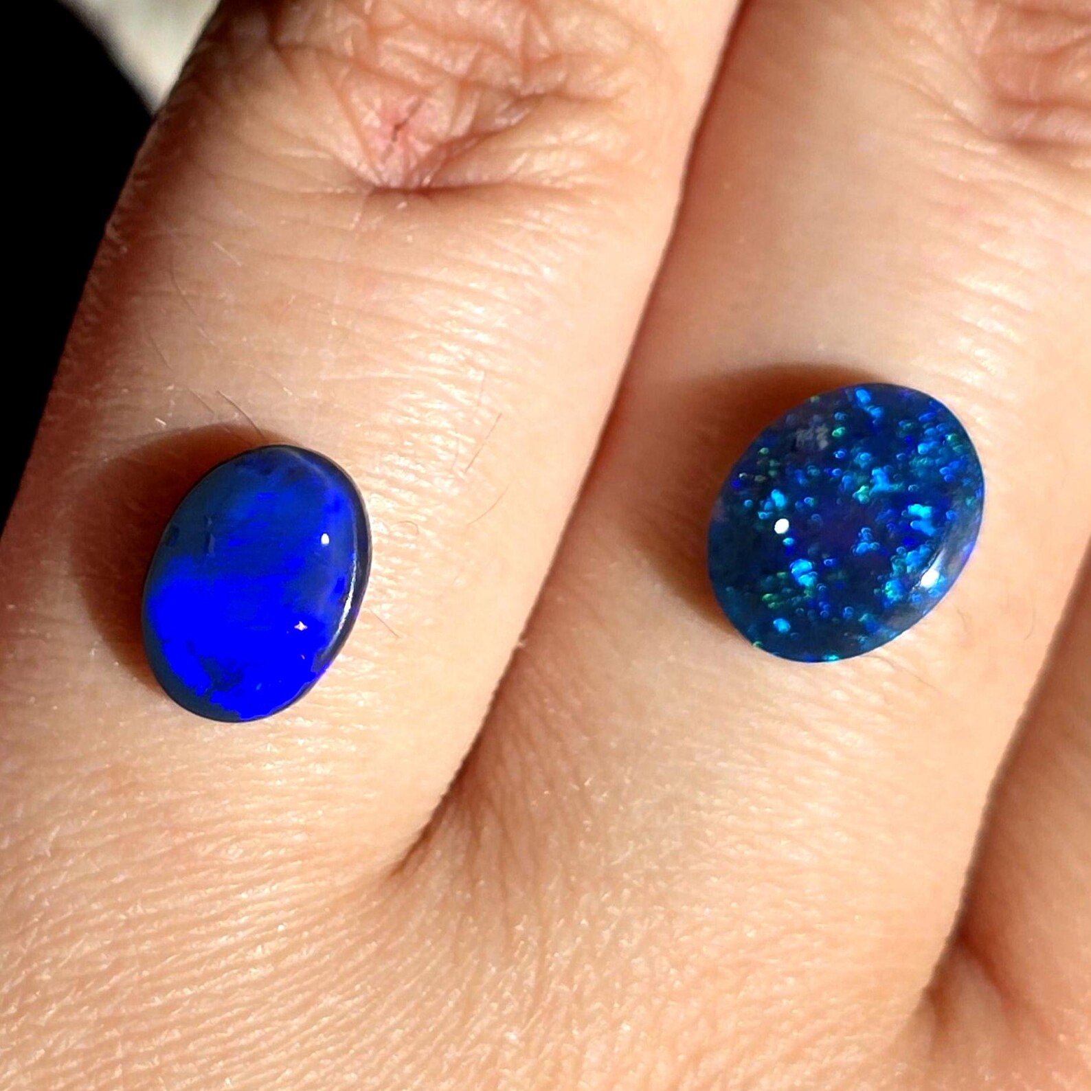 NEON BLUE - CUSTOM Natural Australian Black Opal Ring thumbnail 20