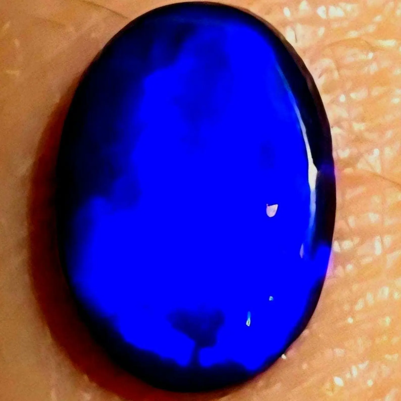 NEON BLUE - CUSTOM Natural Australian Black Opal Ring