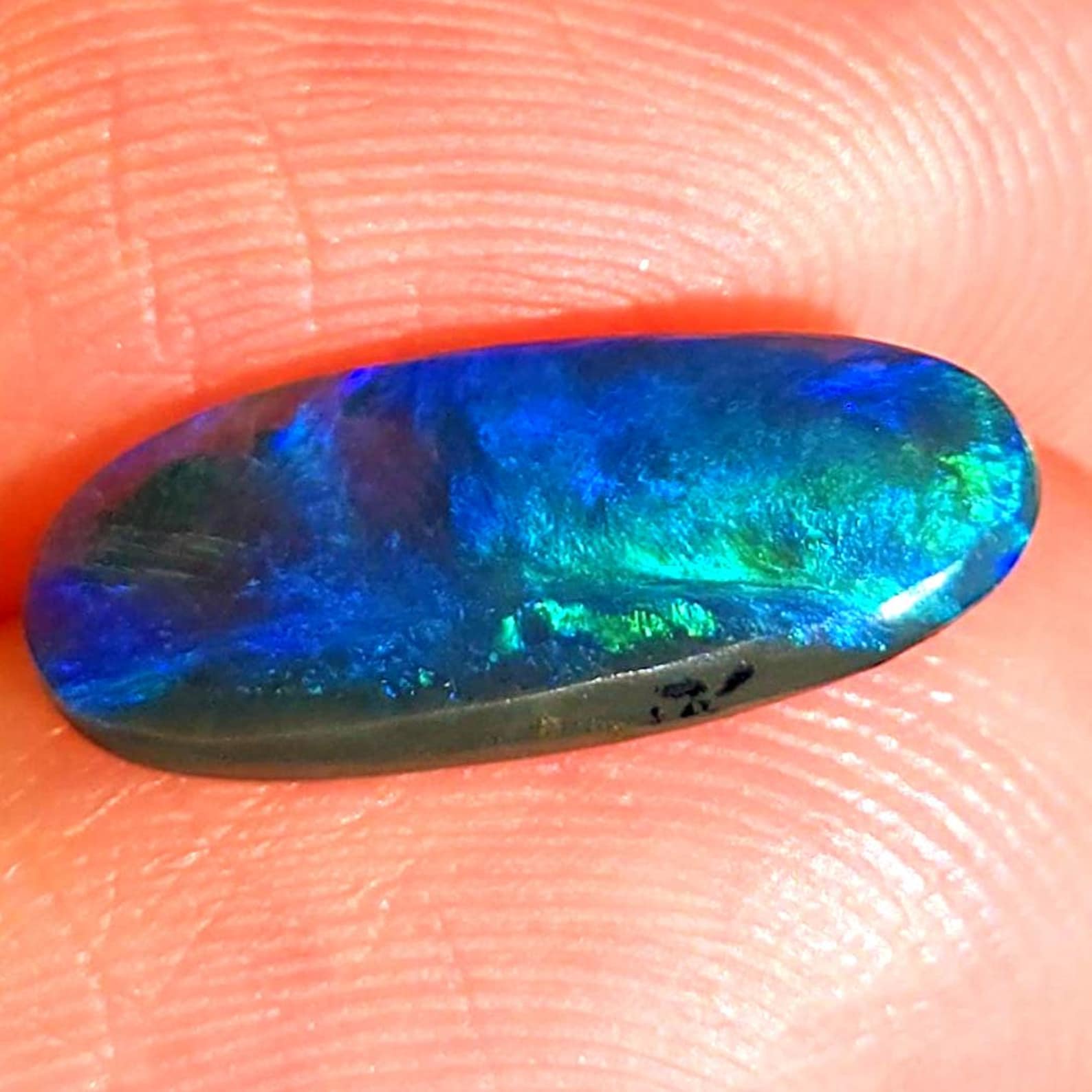 Diva - CUSTOM Natural Australian Black Opal Ring 