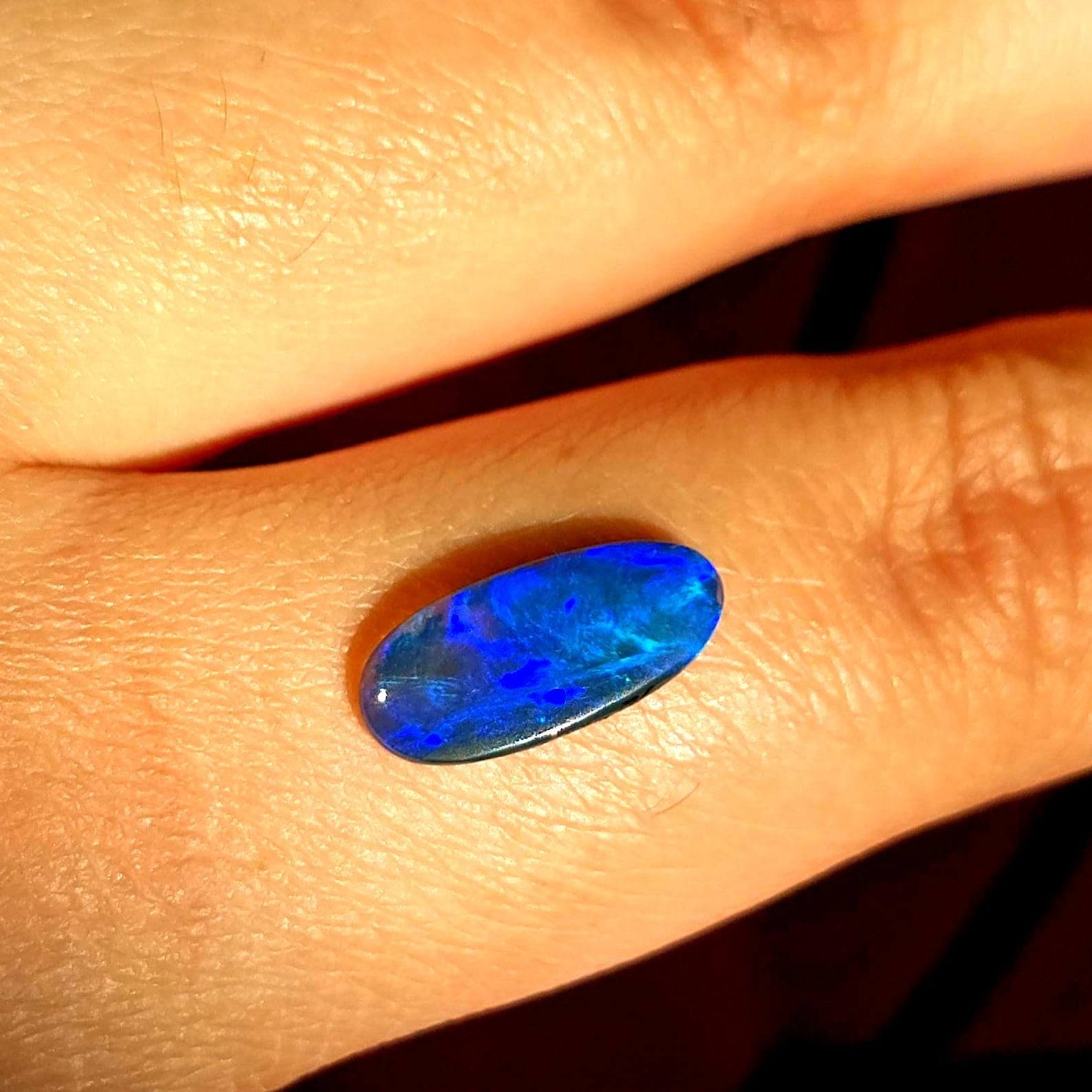 Diva - CUSTOM Natural Australian Black Opal Ring  thumbnail 6