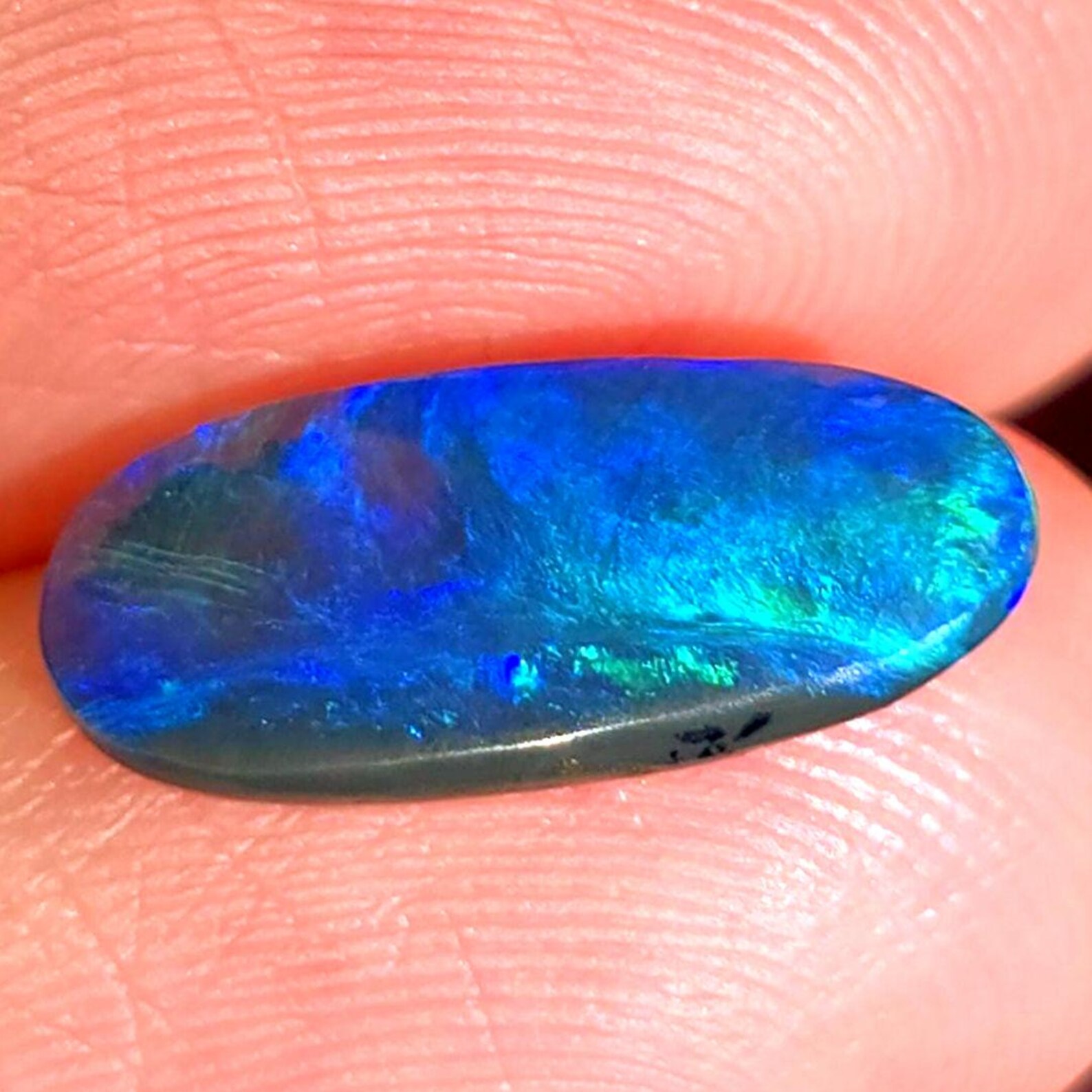 Diva - CUSTOM Natural Australian Black Opal Ring  thumbnail 7