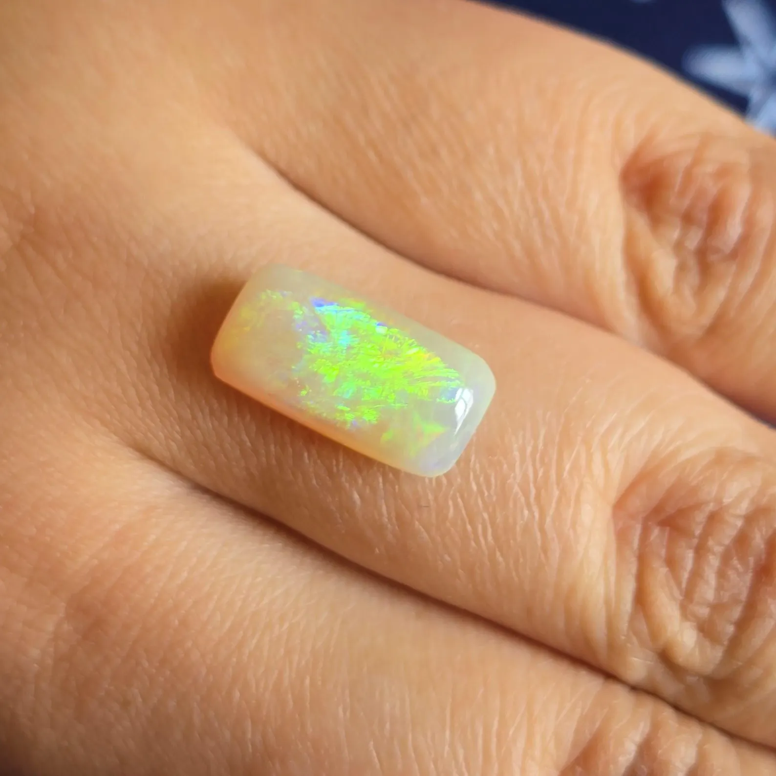Cushion-cut Firework - Custom Natural Australian Opal Ring, Taylor's ring shape thumbnail 5