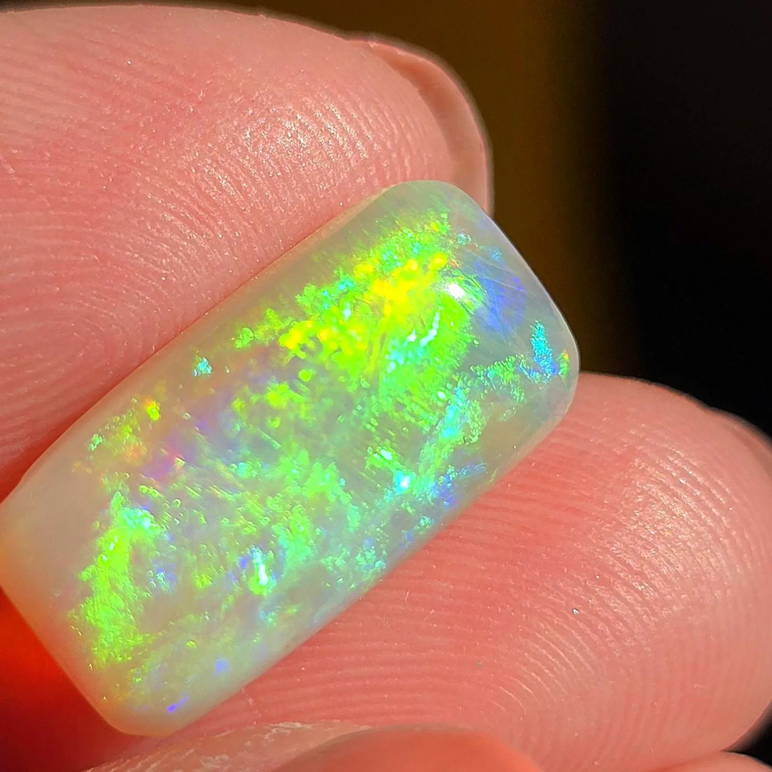 Cushion-cut Firework - Custom Natural Australian Opal Ring, Taylor's ring shape thumbnail 6