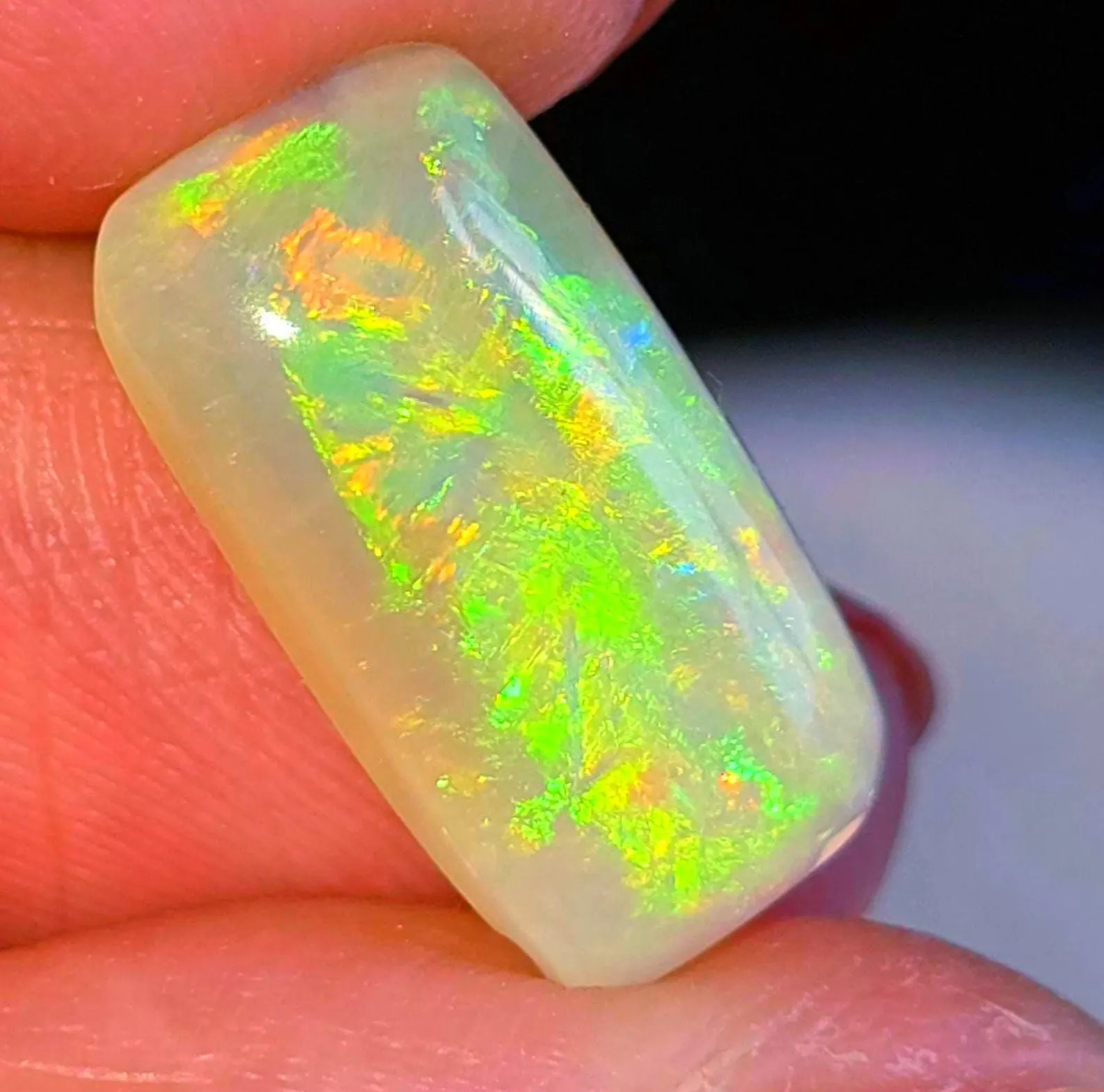 Cushion-cut Firework - Custom Natural Australian Opal Ring, Taylor's ring shape thumbnail 3