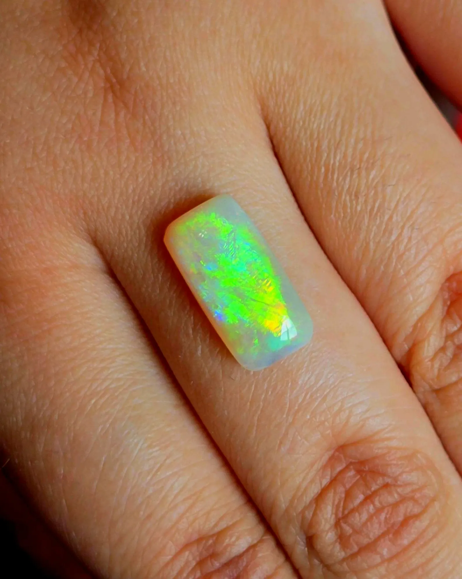 Cushion-cut Firework - Custom Natural Australian Opal Ring, Taylor's ring shape thumbnail 2