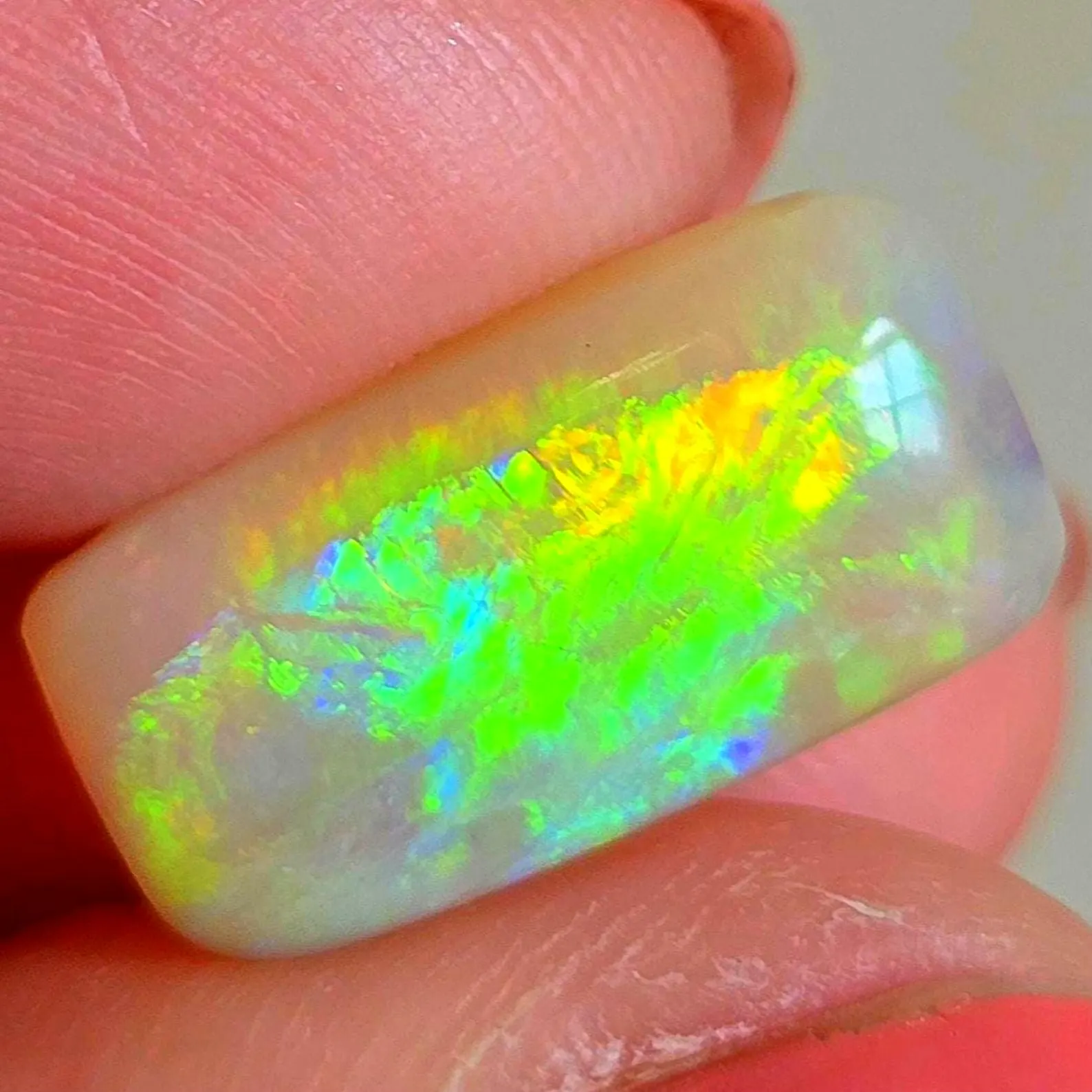 Cushion-cut Firework - Custom Natural Australian Opal Ring, Taylor's ring shape