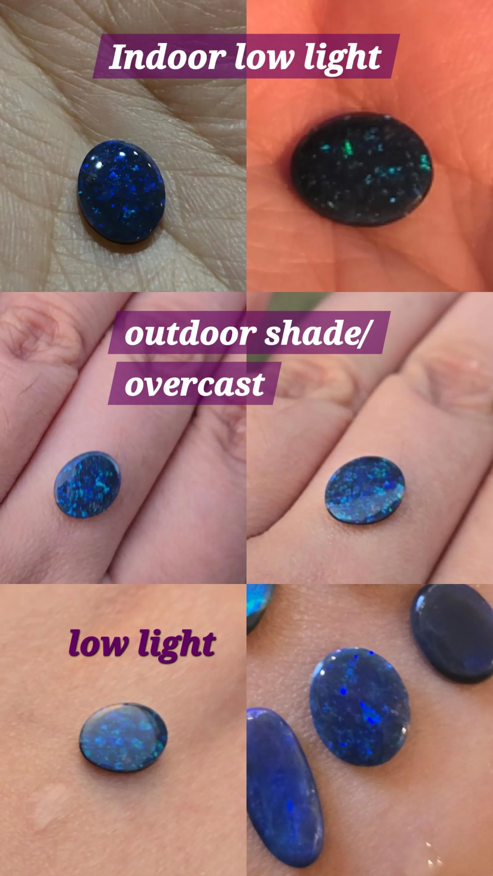 Starry night sky - CUSTOM Natural Australian Black Opal Ring thumbnail 7