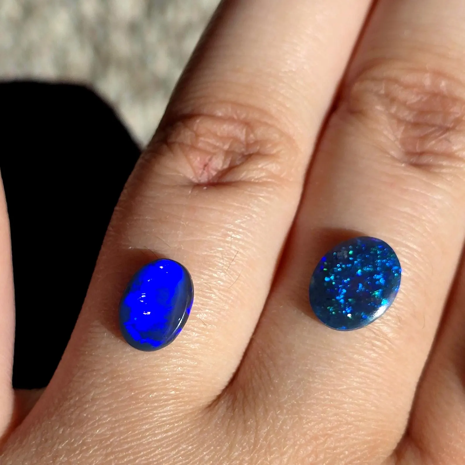 Starry night sky - CUSTOM Natural Australian Black Opal Ring thumbnail 17