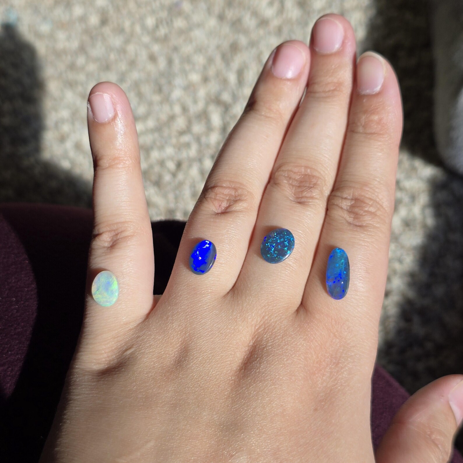 Starry night sky - CUSTOM Natural Australian Black Opal Ring thumbnail 19