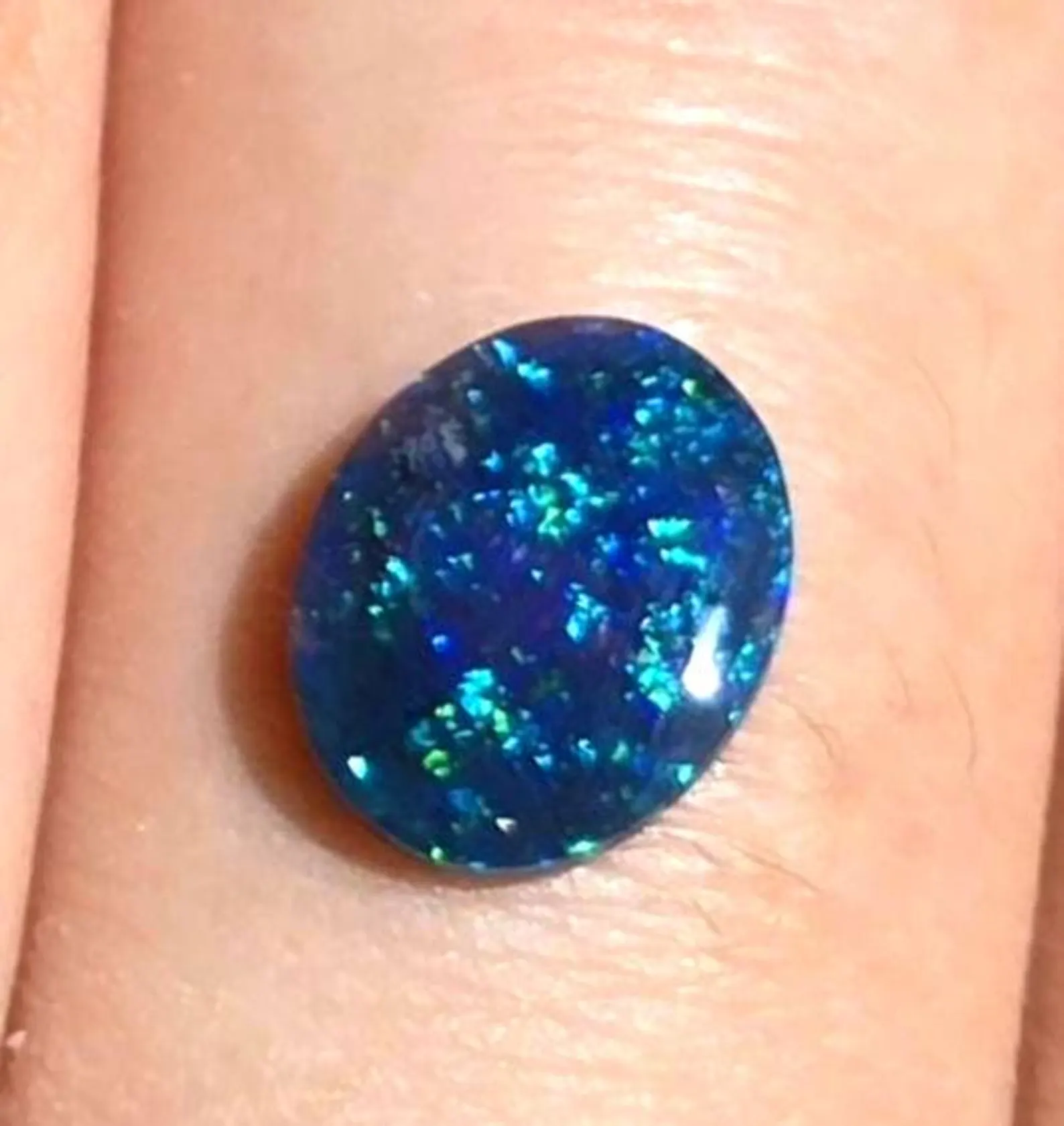 Starry night sky - CUSTOM Natural Australian Black Opal Ring thumbnail 18