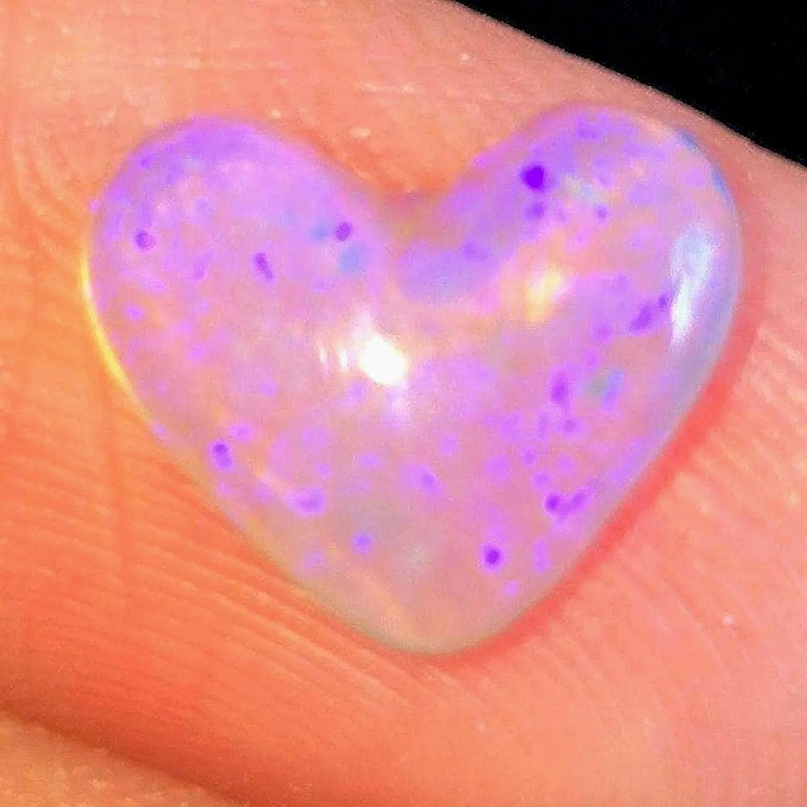 Lavender Heart - CUSTOM Natural Australian Opal heart Ring