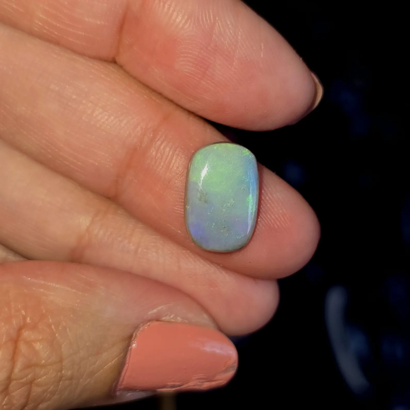 BLUE BADDIE - Custom Natural Australian Opal Ring thumbnail 5
