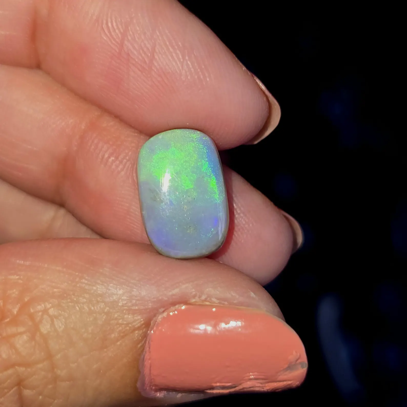 BLUE BADDIE - Custom Natural Australian Opal Ring thumbnail 6