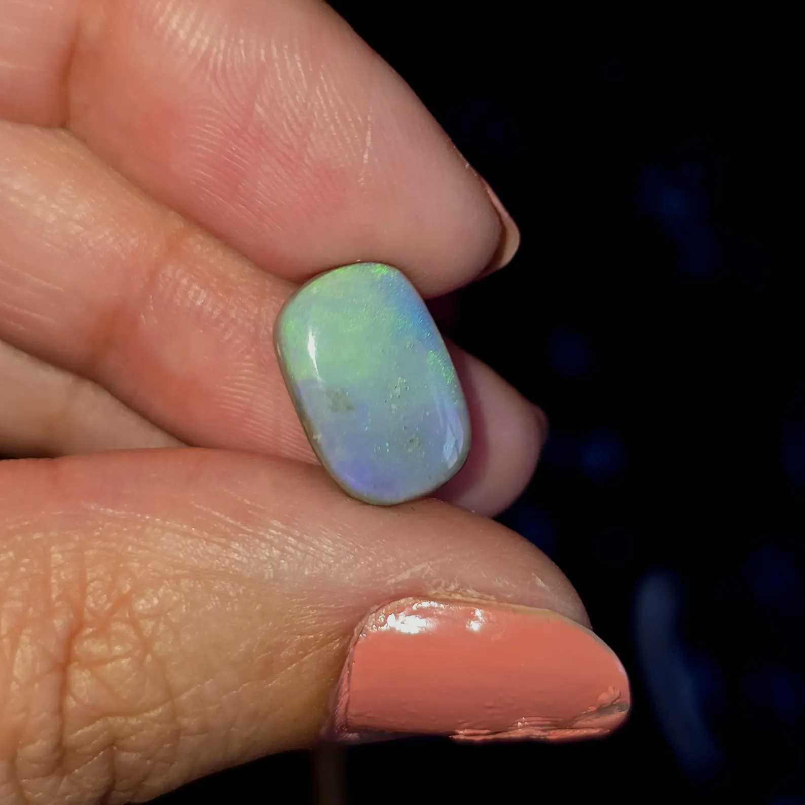 BLUE BADDIE - Custom Natural Australian Opal Ring thumbnail 7