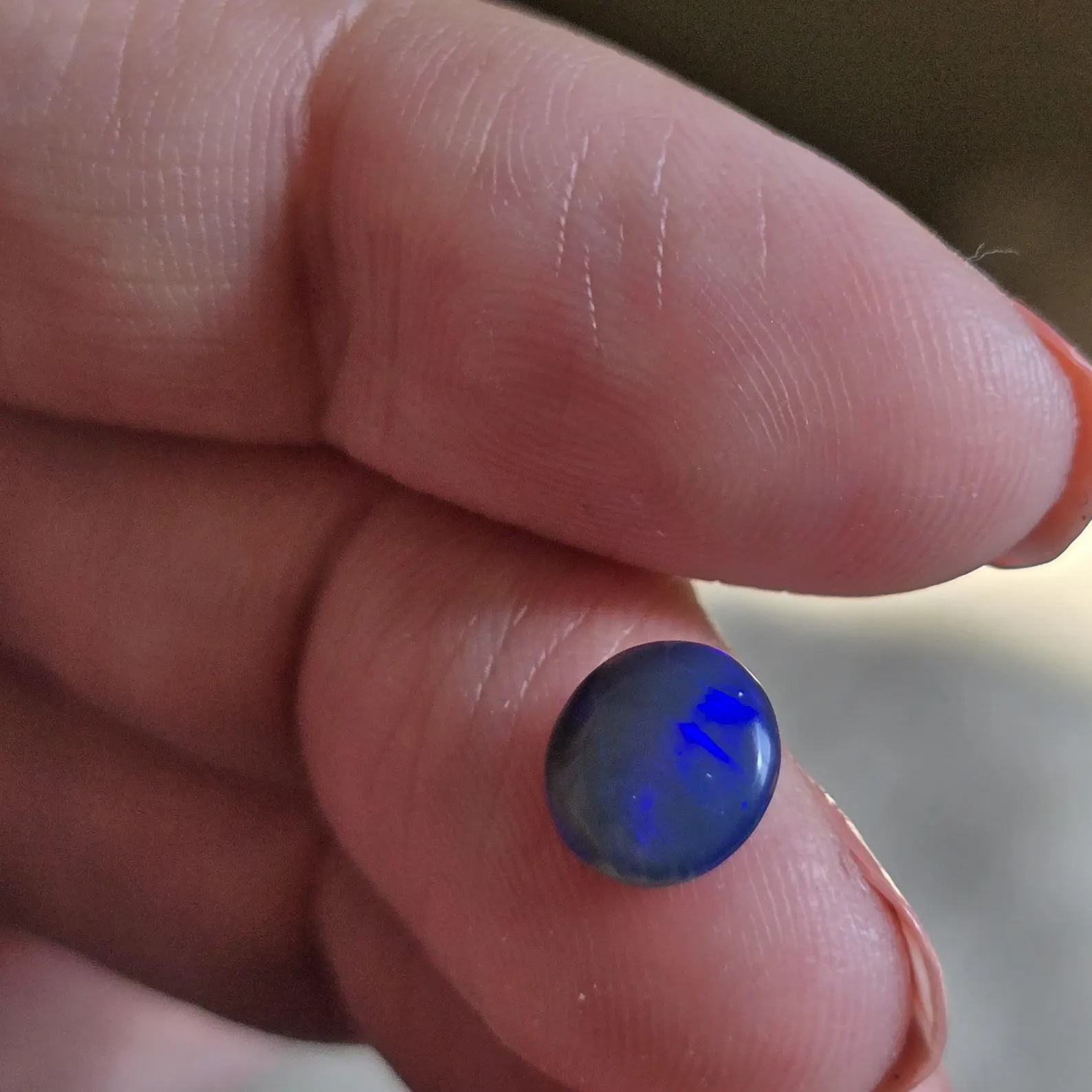 BLUE FLASH - CUSTOM Natural Australian Black Opal Ring thumbnail 10