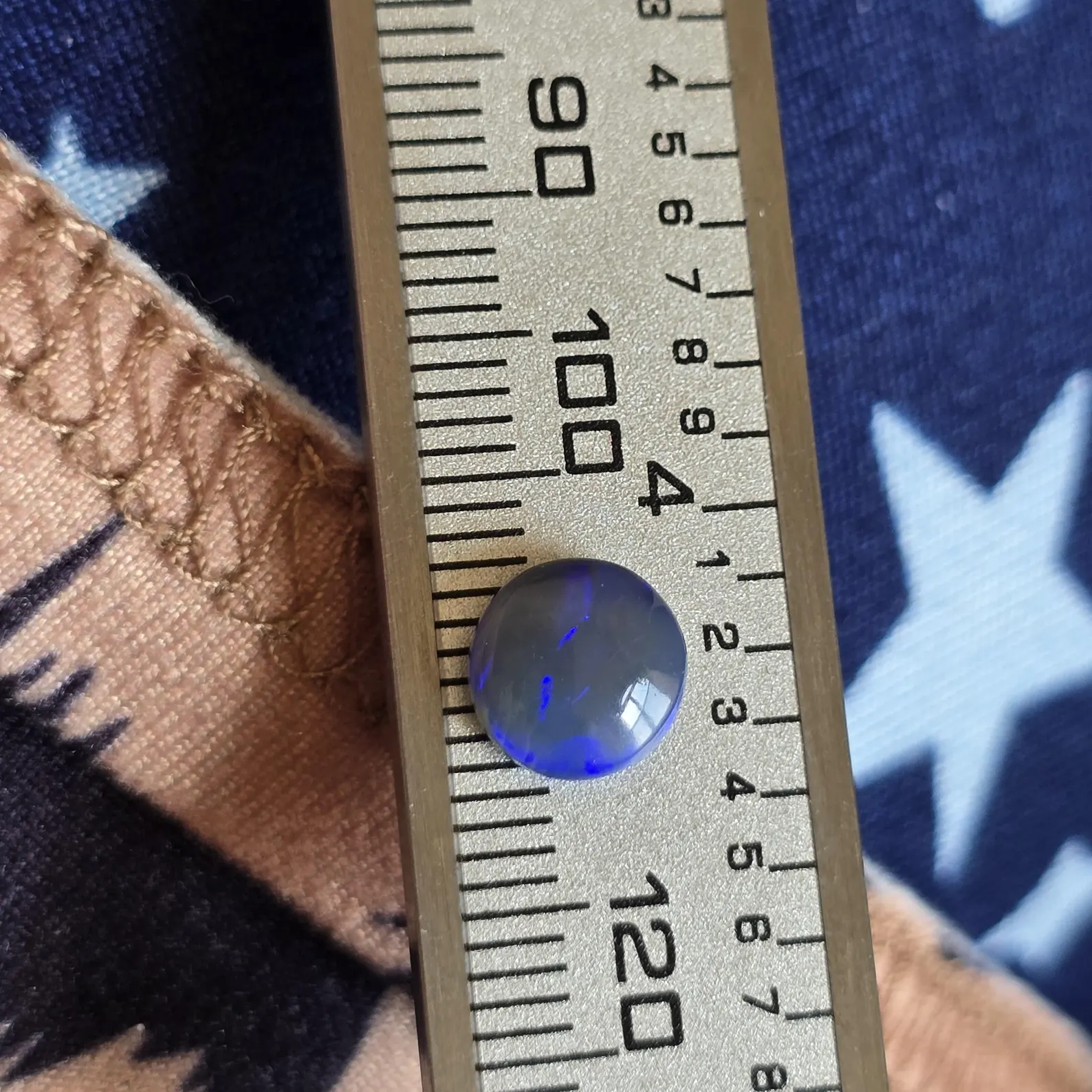 BLUE FLASH - CUSTOM Natural Australian Black Opal Ring thumbnail 18