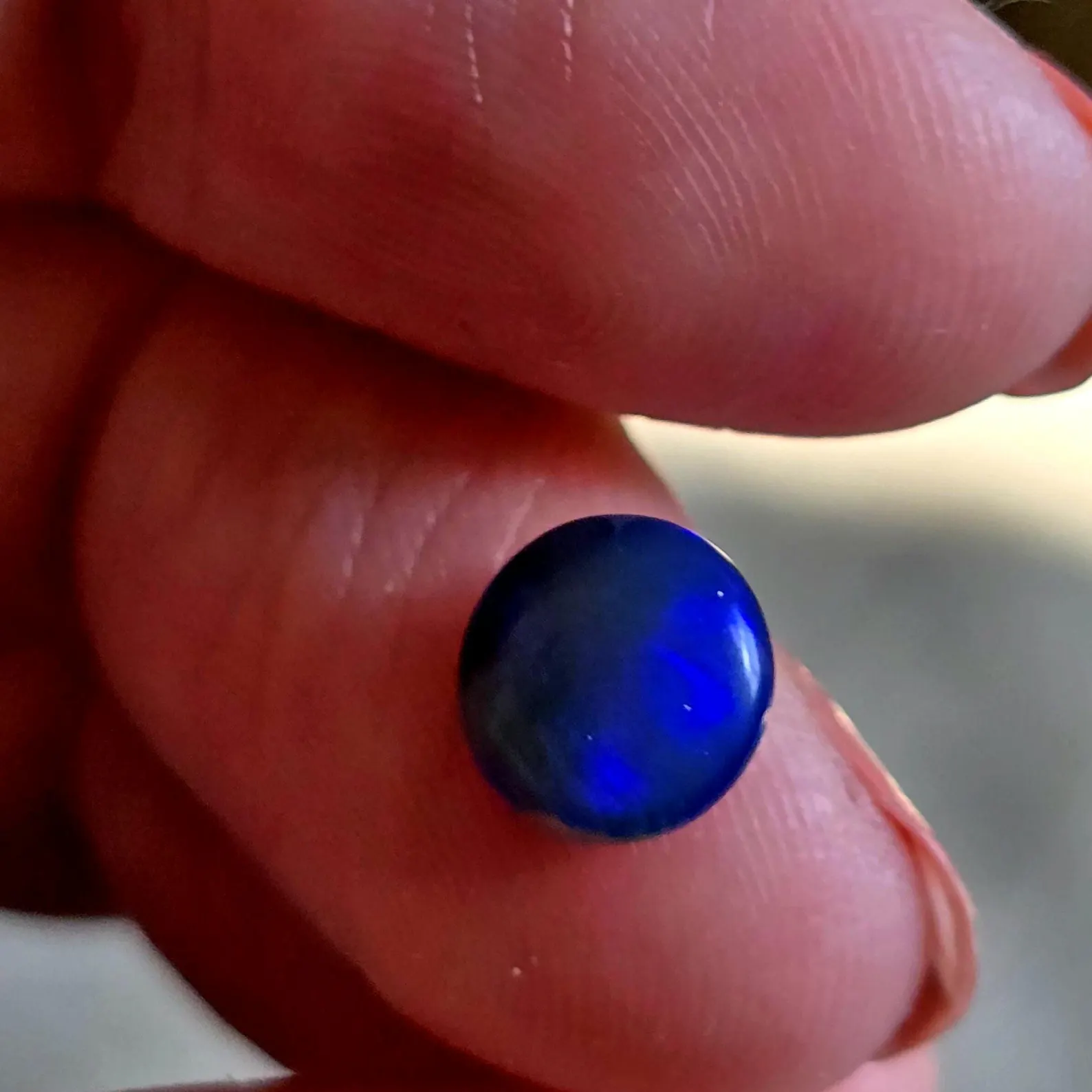 BLUE FLASH - CUSTOM Natural Australian Black Opal Ring thumbnail 13