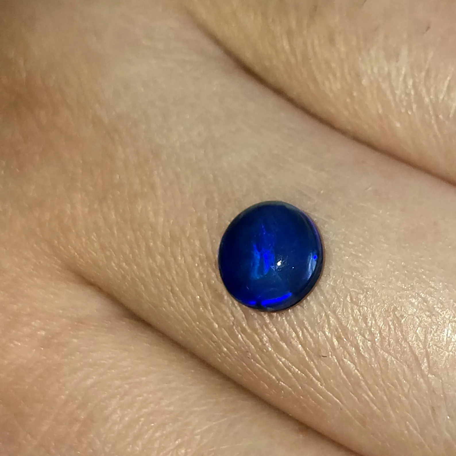 BLUE FLASH - CUSTOM Natural Australian Black Opal Ring thumbnail 8