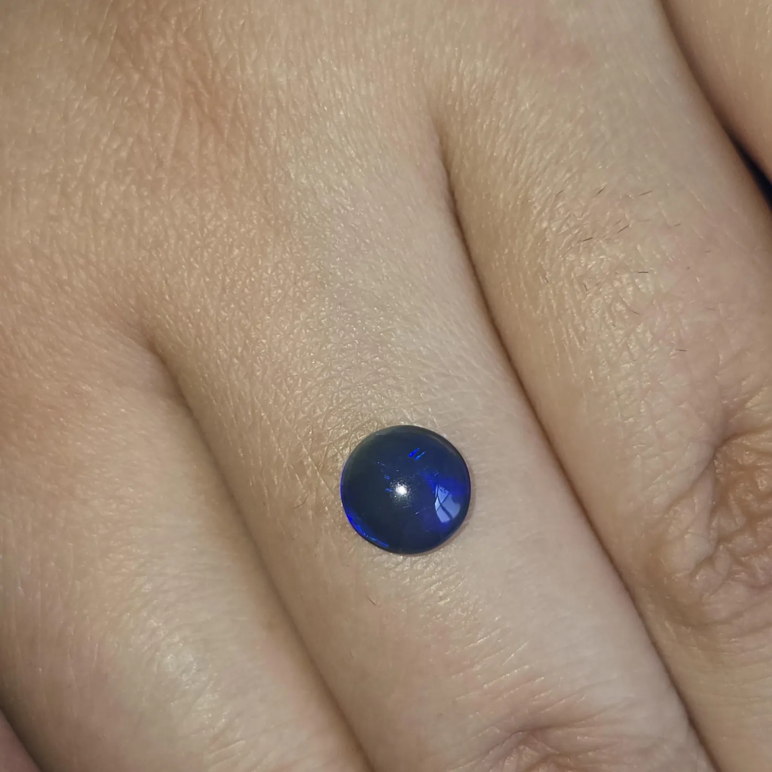 BLUE FLASH - CUSTOM Natural Australian Black Opal Ring thumbnail 12