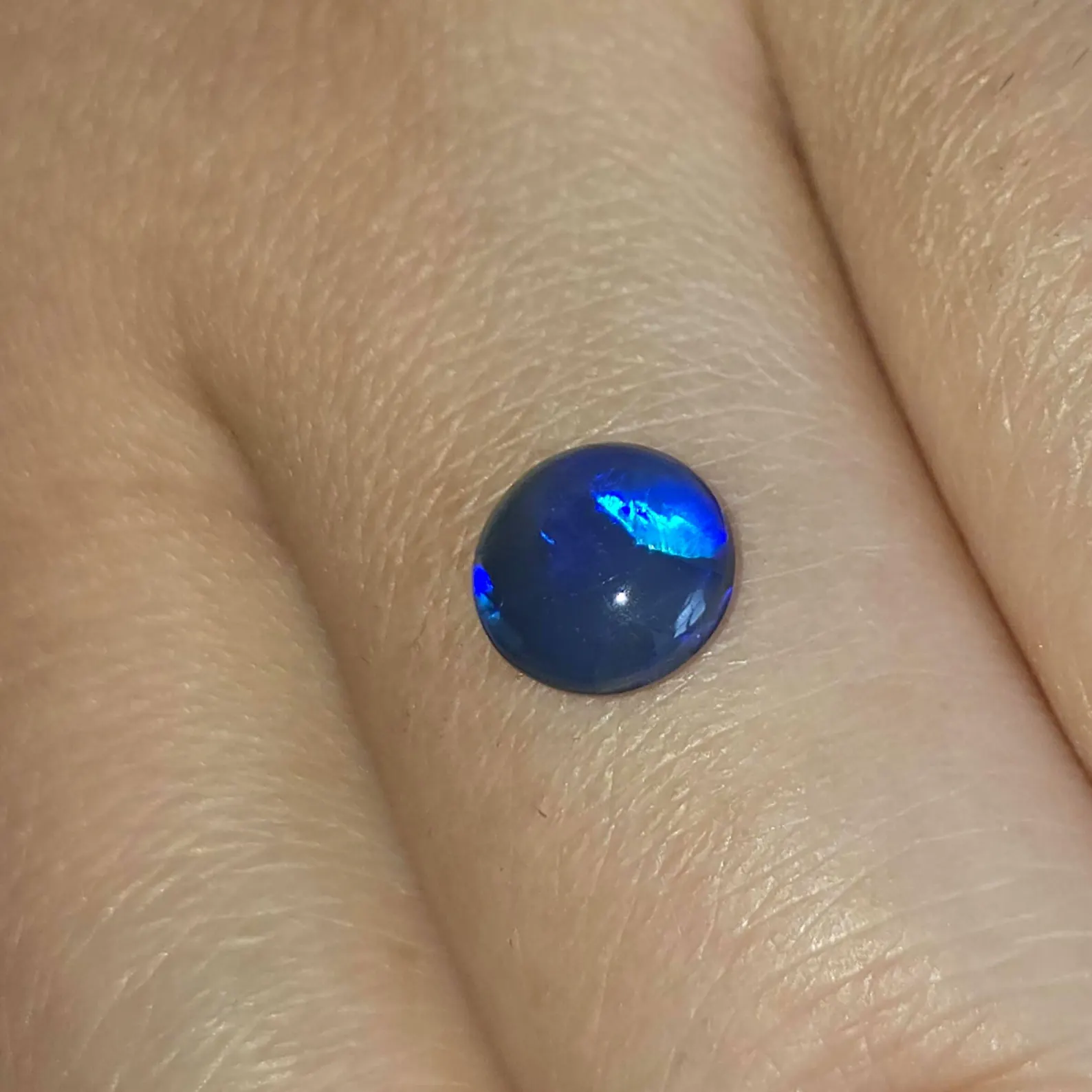 BLUE FLASH - CUSTOM Natural Australian Black Opal Ring thumbnail 2