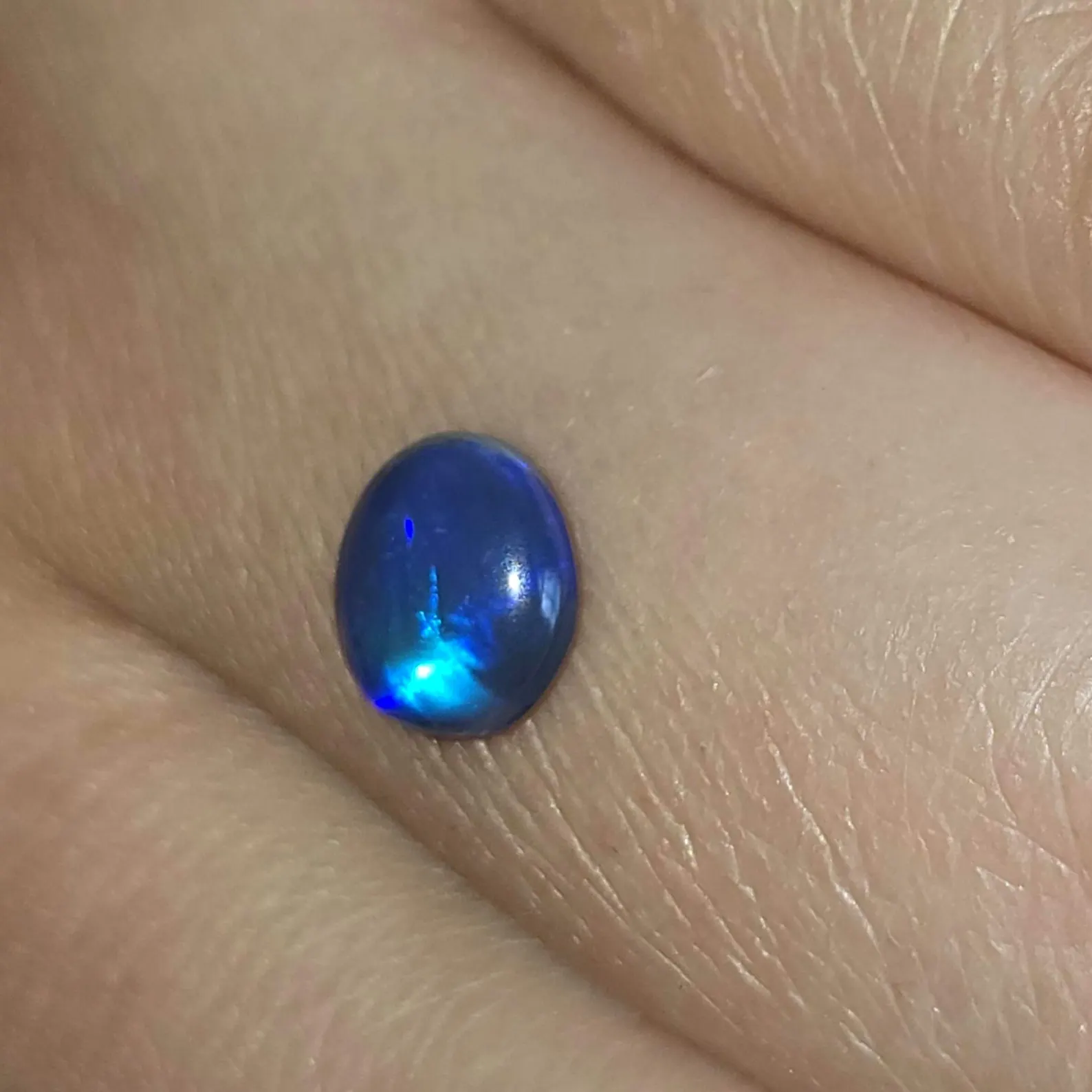 BLUE FLASH - CUSTOM Natural Australian Black Opal Ring thumbnail 9