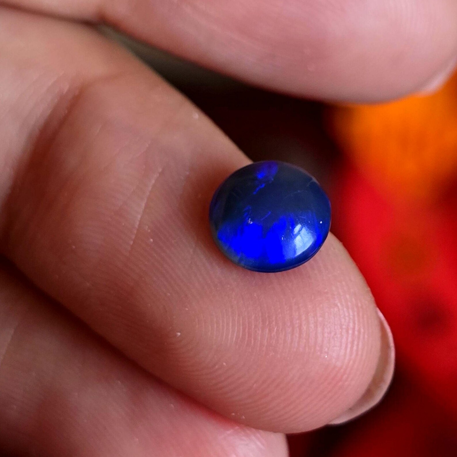 BLUE FLASH - CUSTOM Natural Australian Black Opal Ring thumbnail 15
