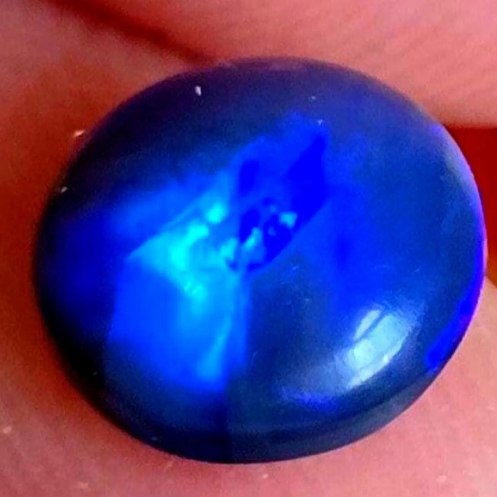 BLUE FLASH - CUSTOM Natural Australian Black Opal Ring