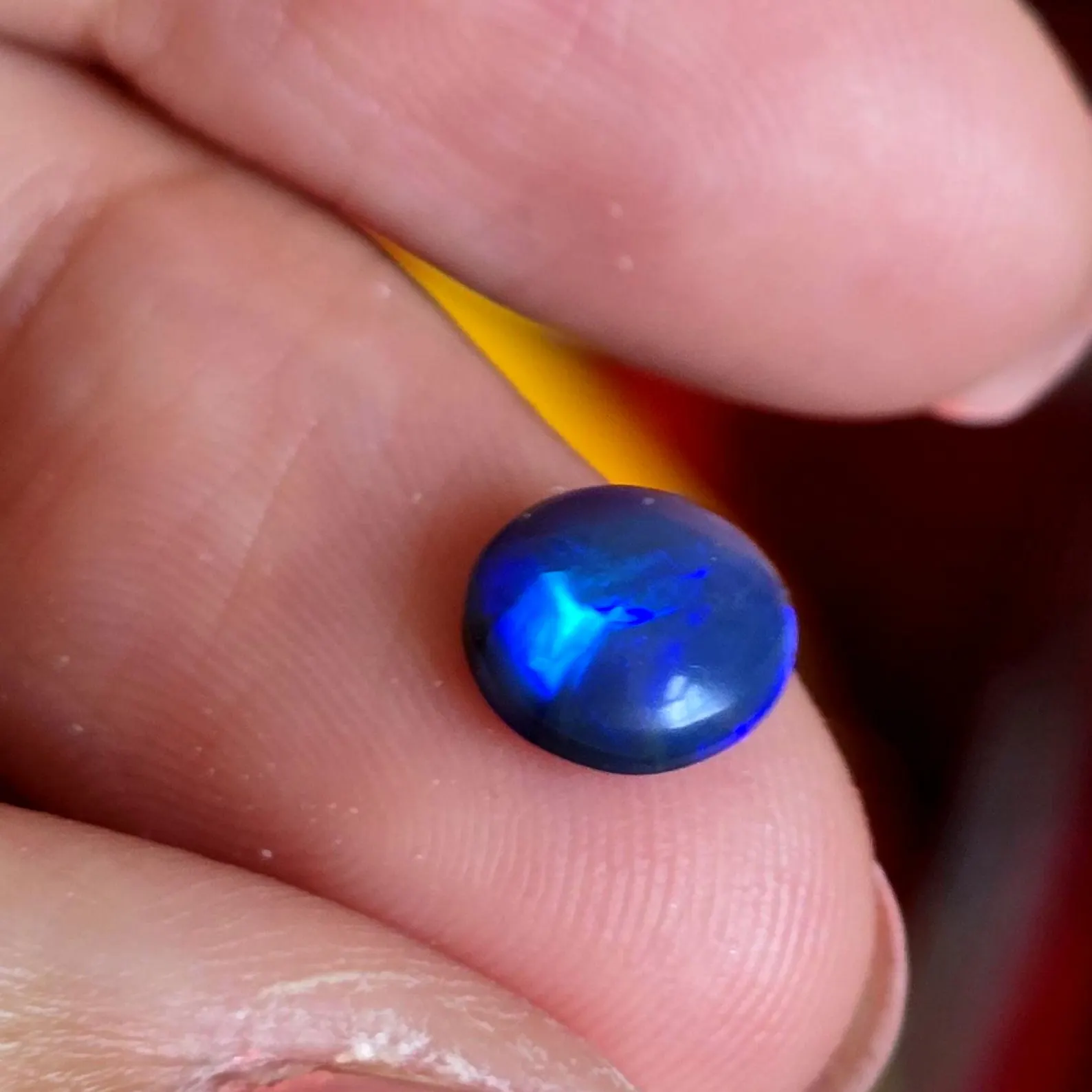 BLUE FLASH - CUSTOM Natural Australian Black Opal Ring thumbnail 5
