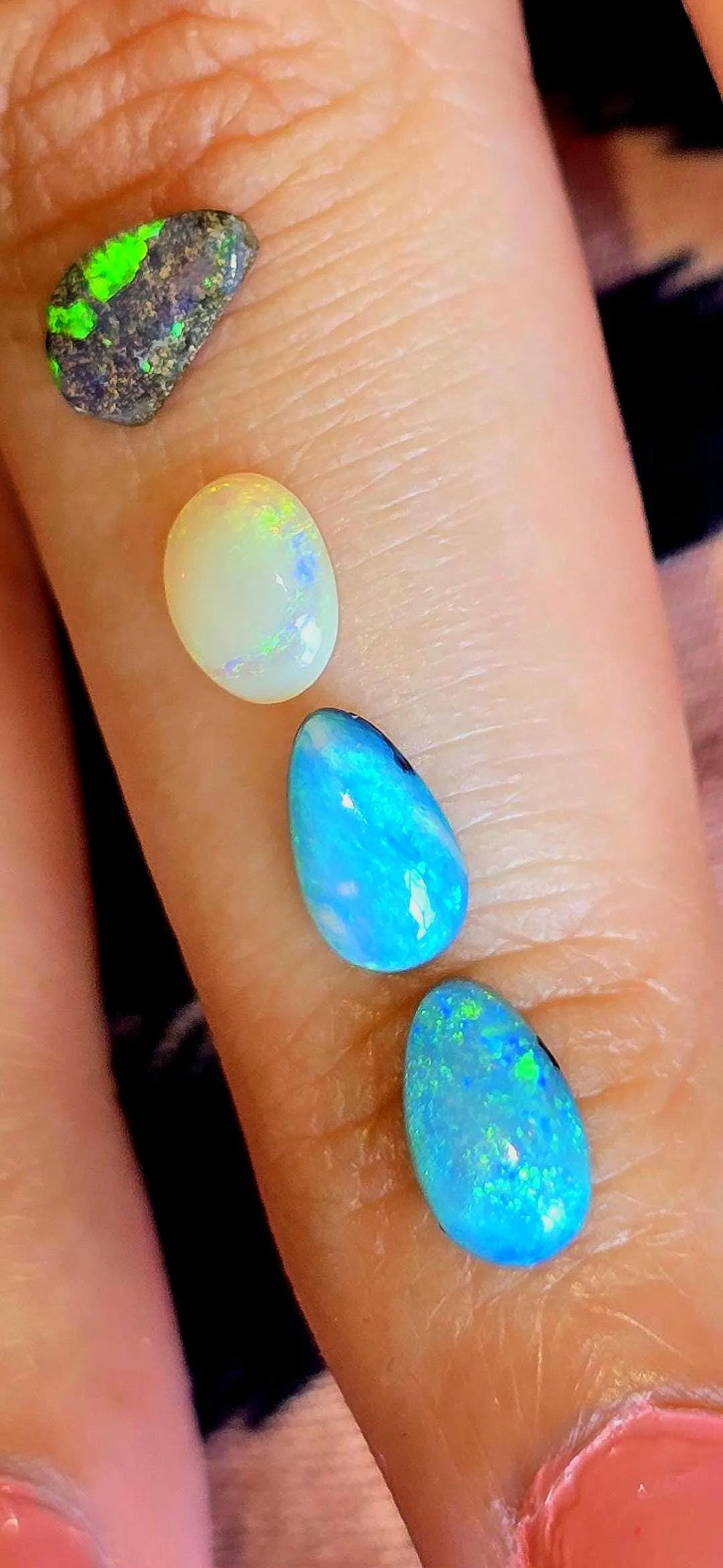 CUSTOM Natural Australian Opal Ring Silver,  thumbnail 6