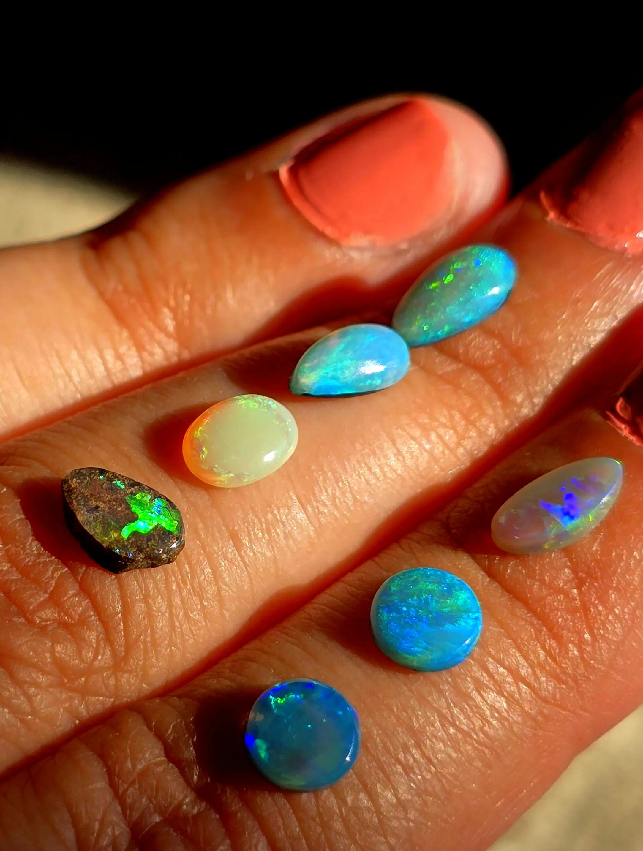 CUSTOM Natural Australian Opal Ring Silver,  thumbnail 8