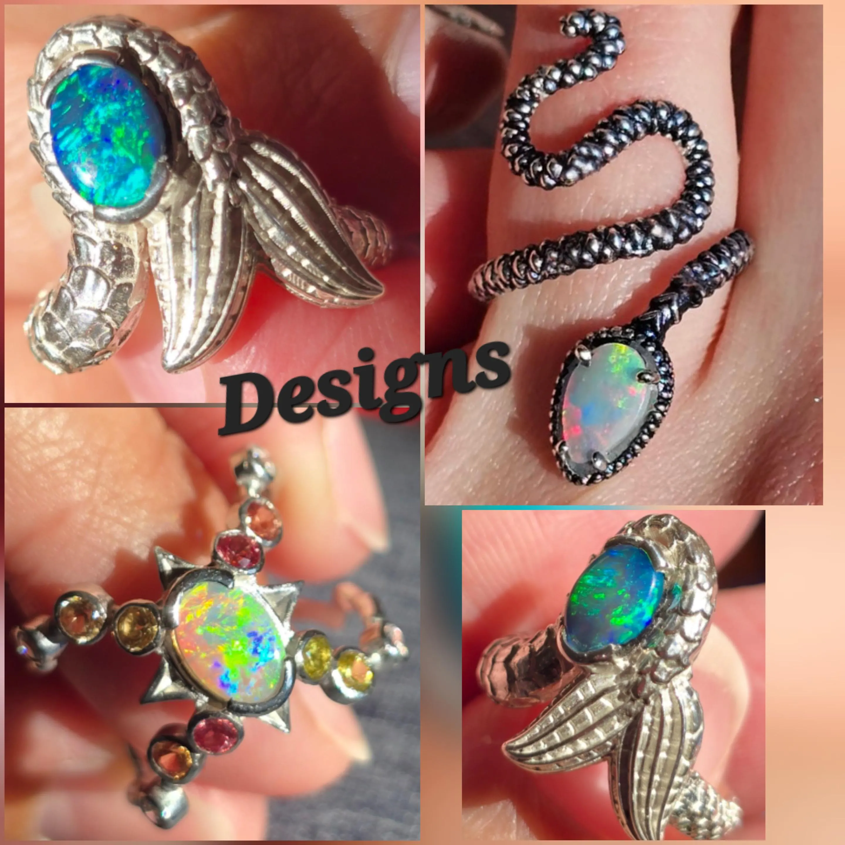 CUSTOM Natural Australian Opal Ring Silver,  thumbnail 18