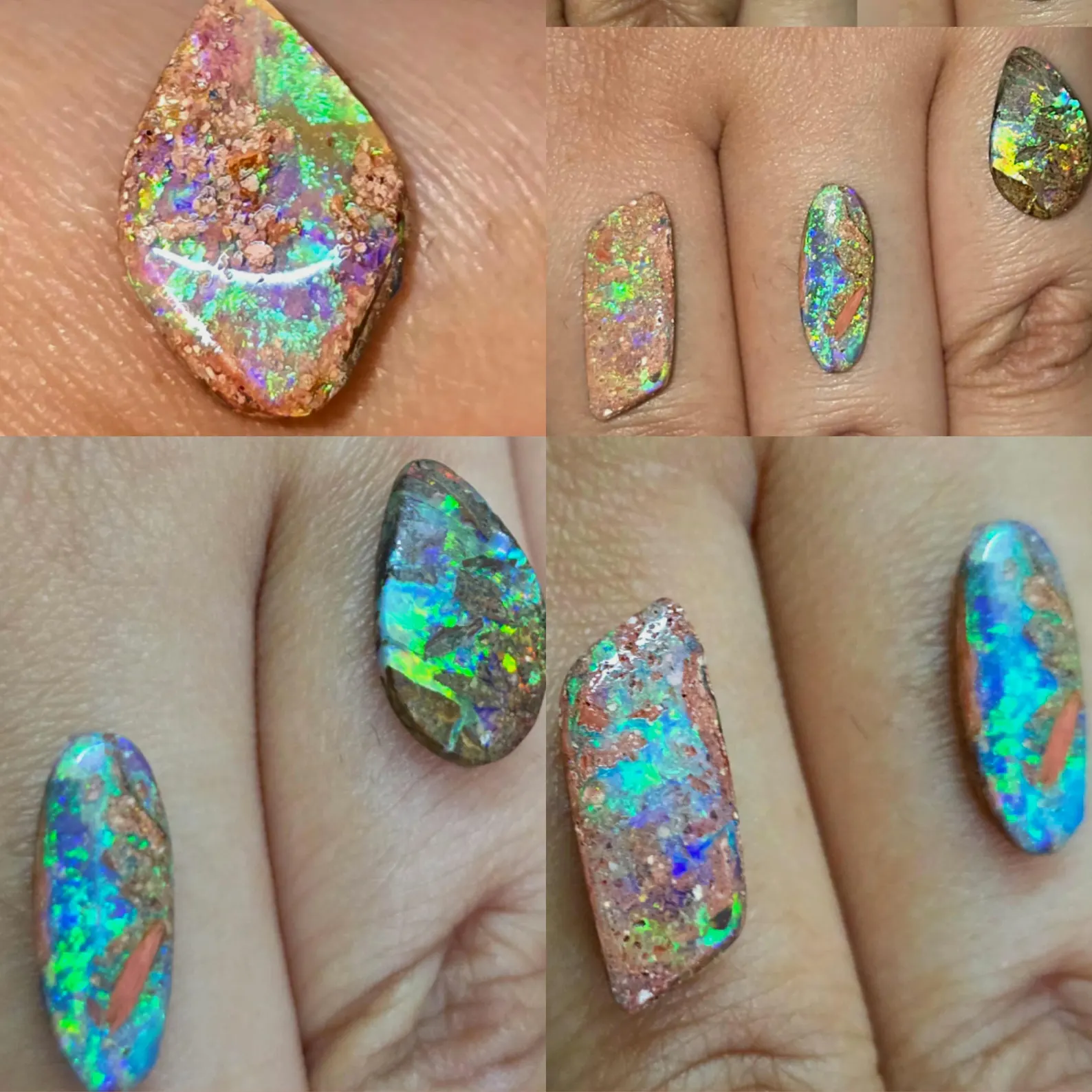 PIPE BOULDERS, TEAL, PURPLE, CUSTOM Natural Australian Boulder Opal Ring Silver thumbnail 5