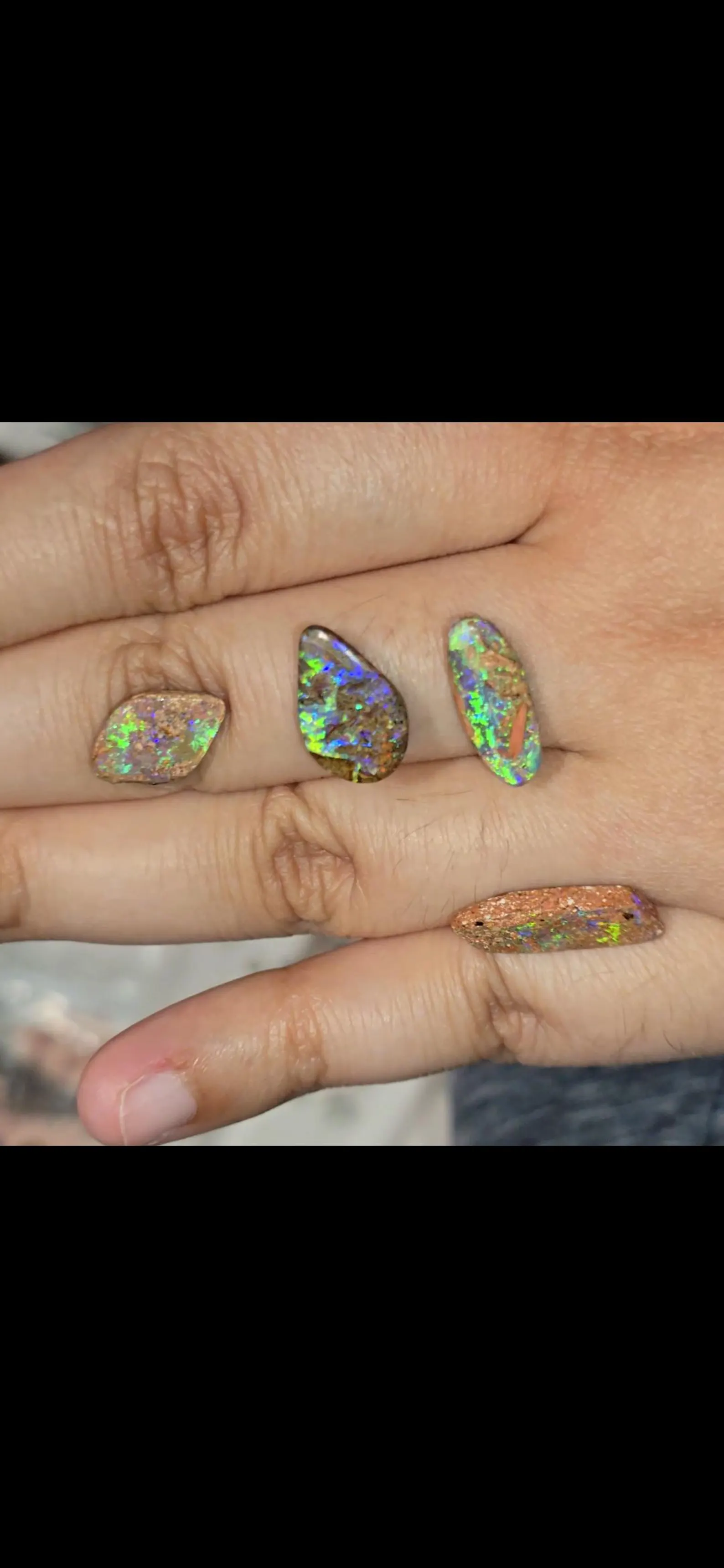 PIPE BOULDERS, TEAL, PURPLE, CUSTOM Natural Australian Boulder Opal Ring Silver thumbnail 12
