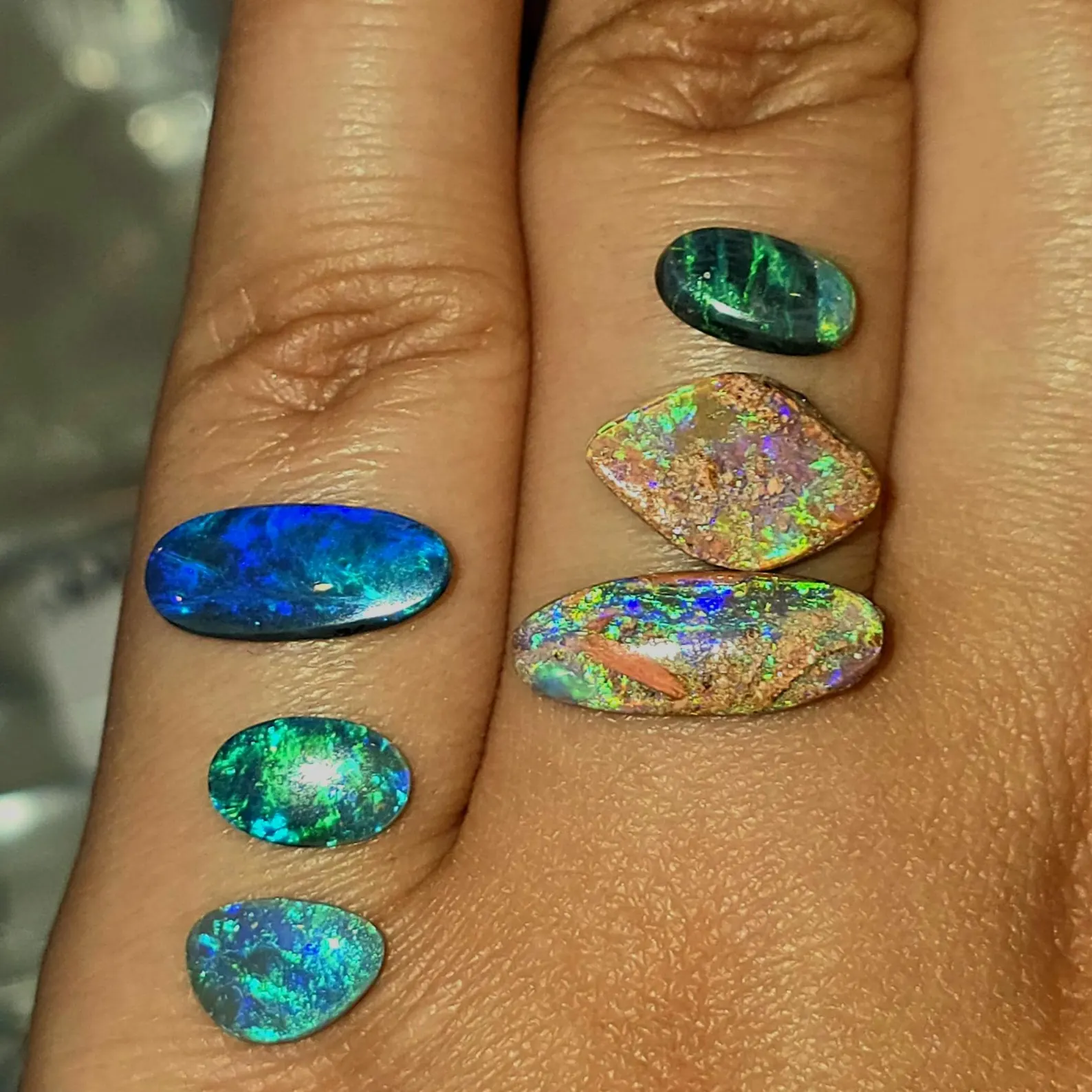 PIPE BOULDERS, TEAL, PURPLE, CUSTOM Natural Australian Boulder Opal Ring Silver thumbnail 13