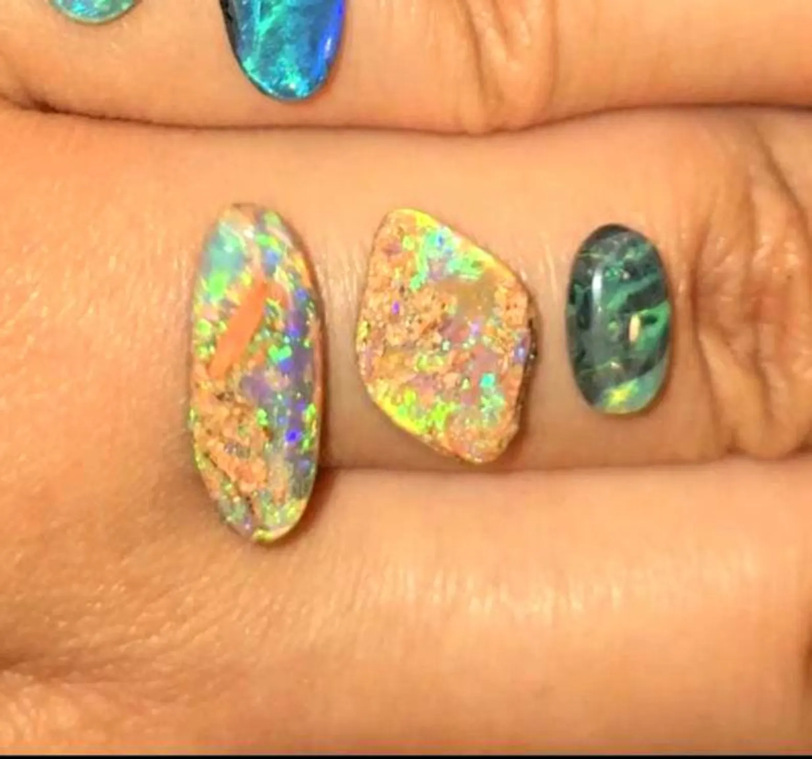 PIPE BOULDERS, TEAL, PURPLE, CUSTOM Natural Australian Boulder Opal Ring Silver thumbnail 14